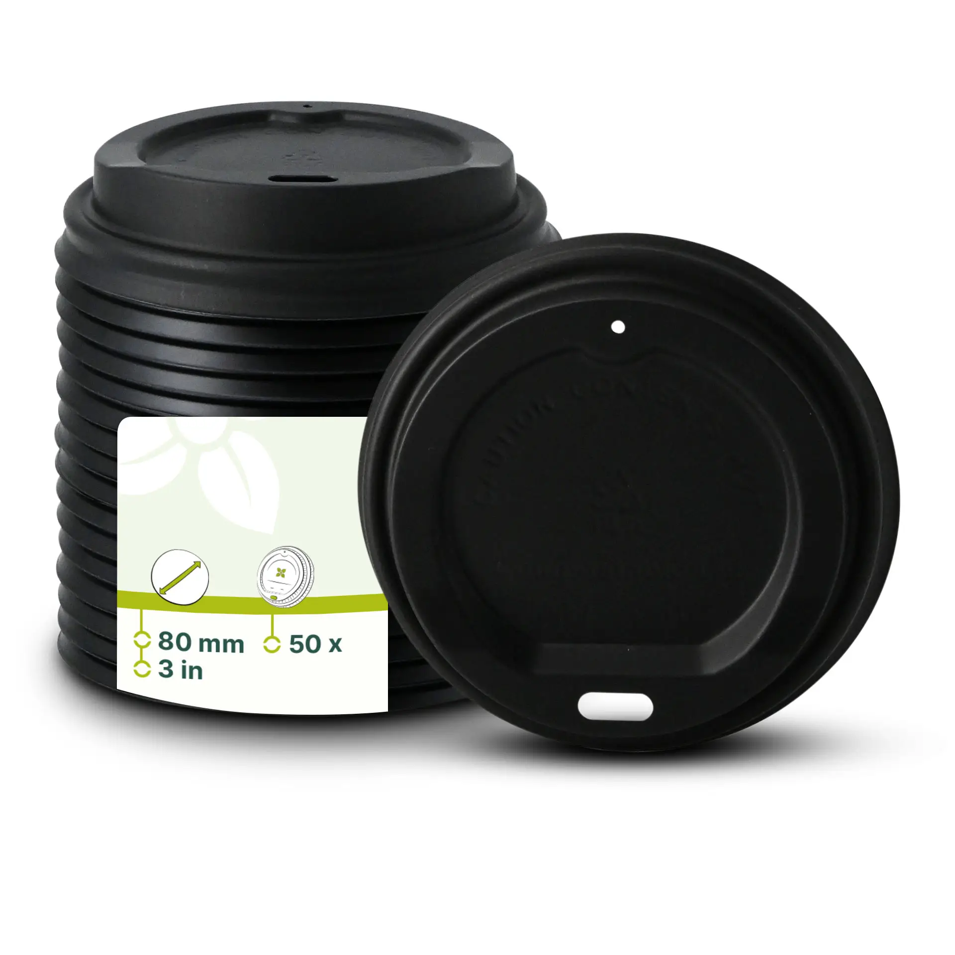 Couvercle en PS Ø 80 mm, noir, avec ouverture pour boire con10040-01-1-ps-deckel-80-mm-schwarz-trinkoeffnung