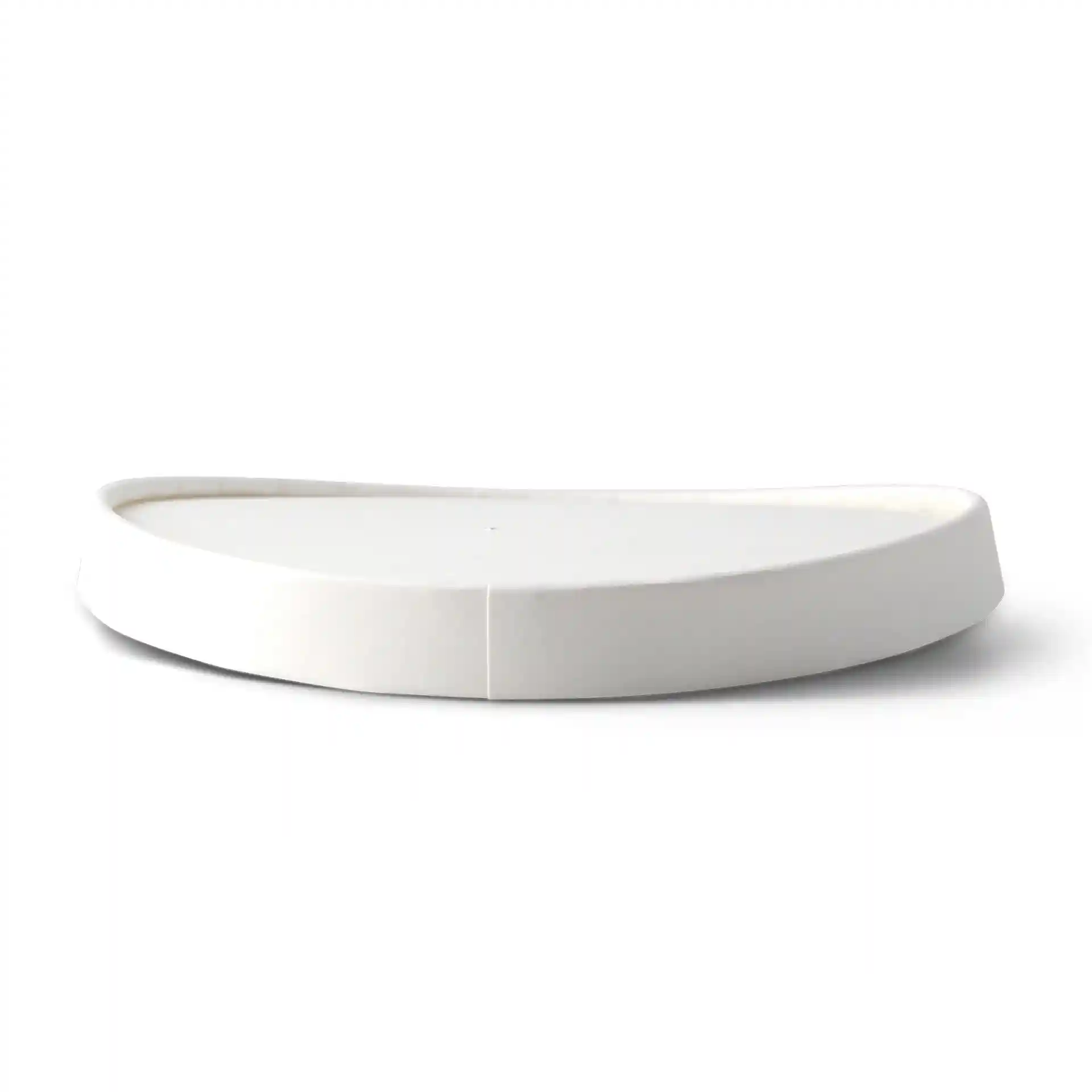 Couvercle rond en carton blanc avec membrane, diamètre 150 mm, hauteur 17 mm.