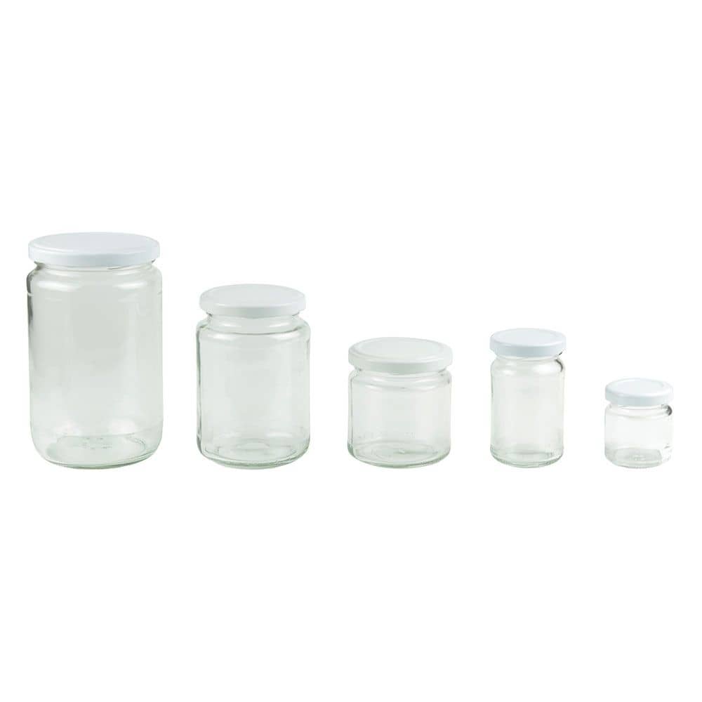 Twist-Off-Gläser 100 ml, klar, Deckel weiß