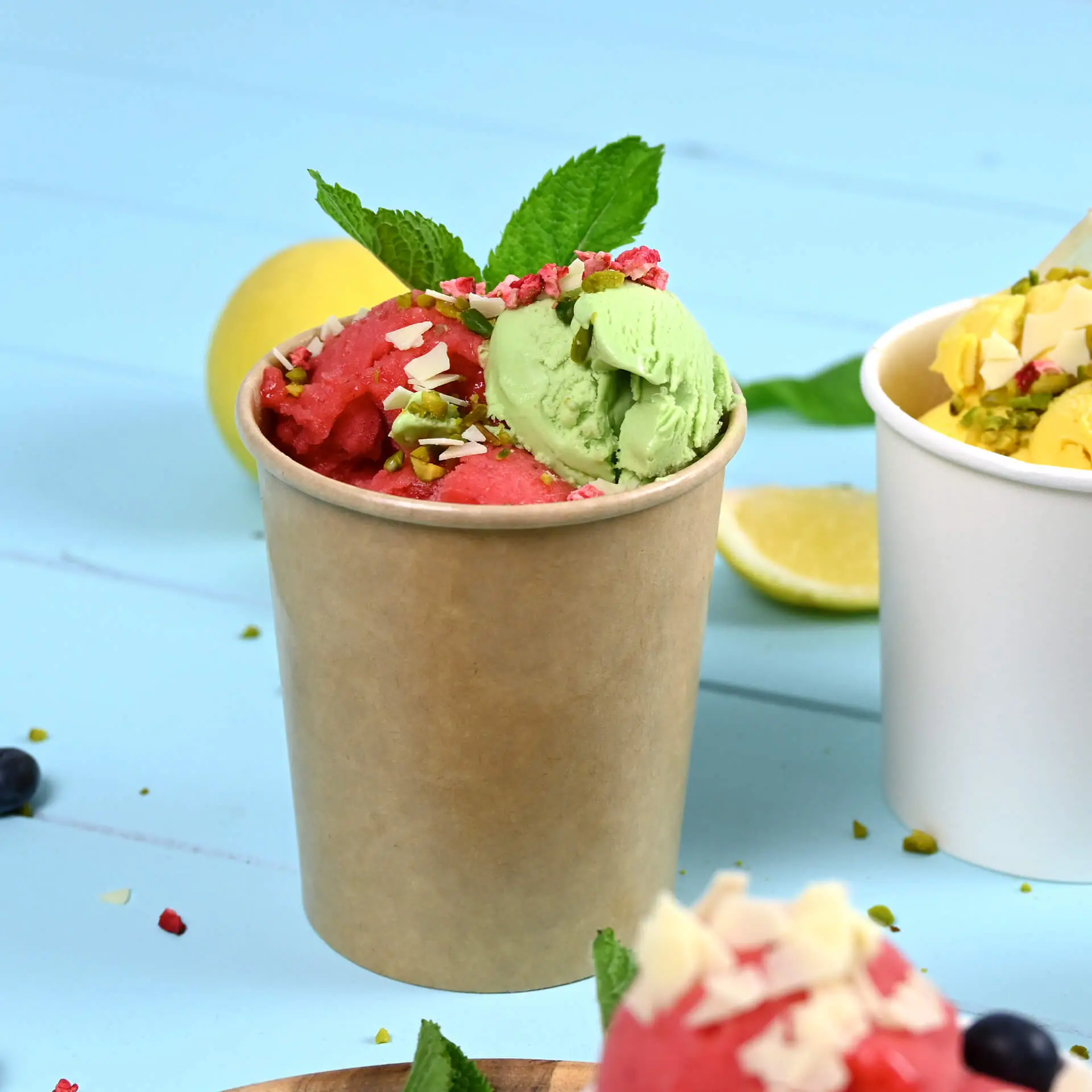 Pot à glace en carton XXL, 16 oz, Ø 92 mm, brun dfc069011-eisbecher-aus-pappe-xxl-400-ml-max-450-ml-92-mm-braun-6