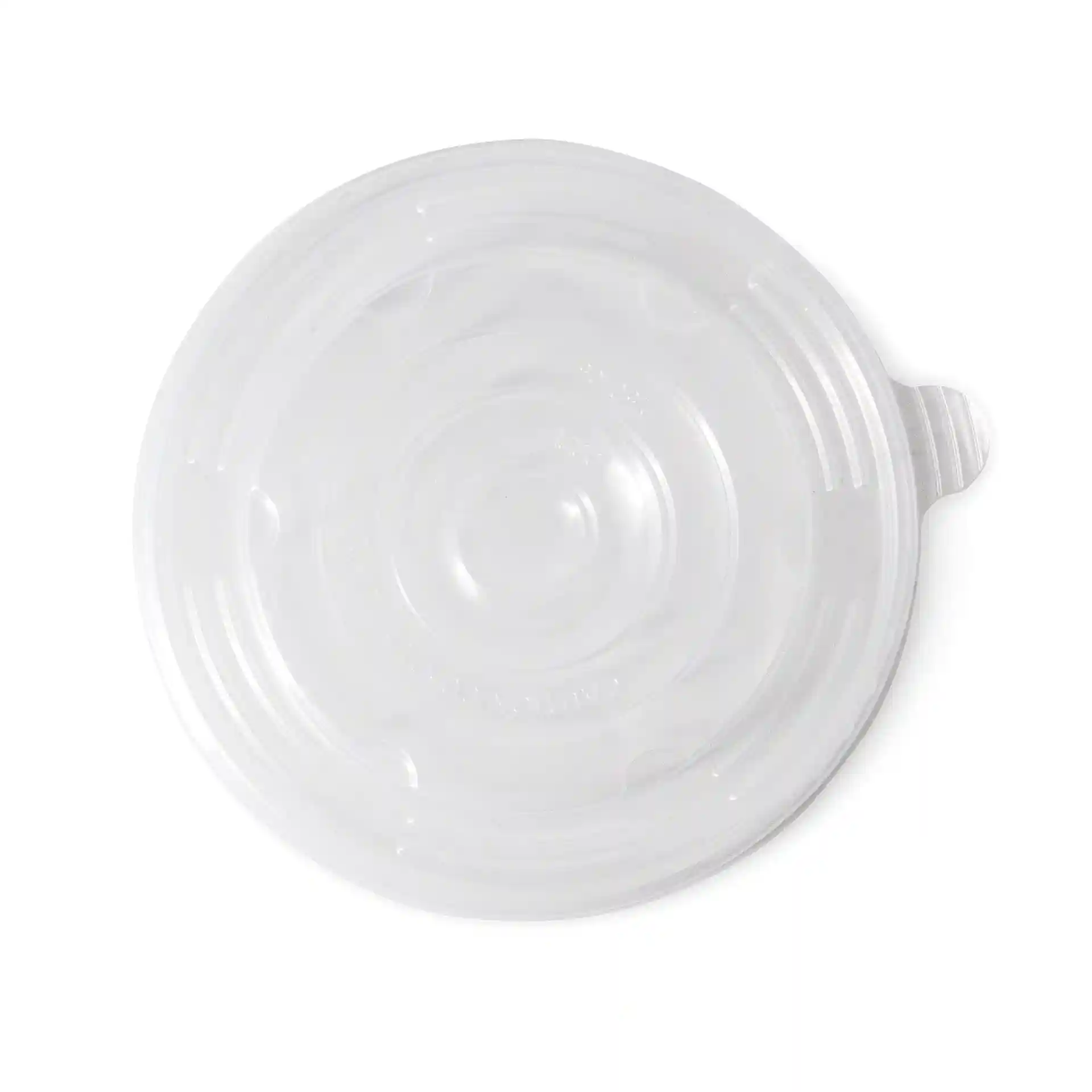 Couvercle rond transparent en PP, d'un diamètre de 150 mm.