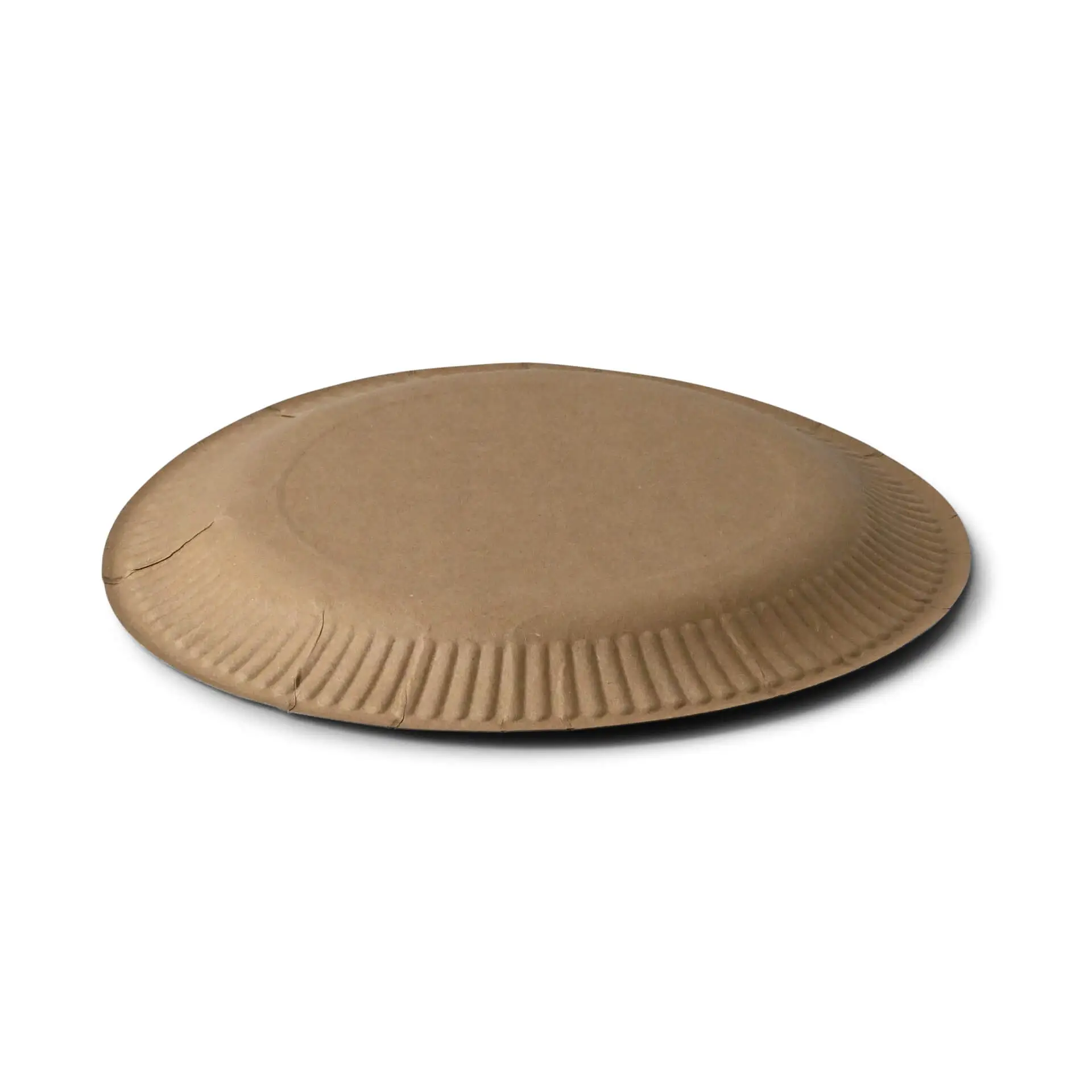 Assiette en carton Ø 23 cm, brun, ronde Assiette en carton Ø 23 cm, brun, ronde
