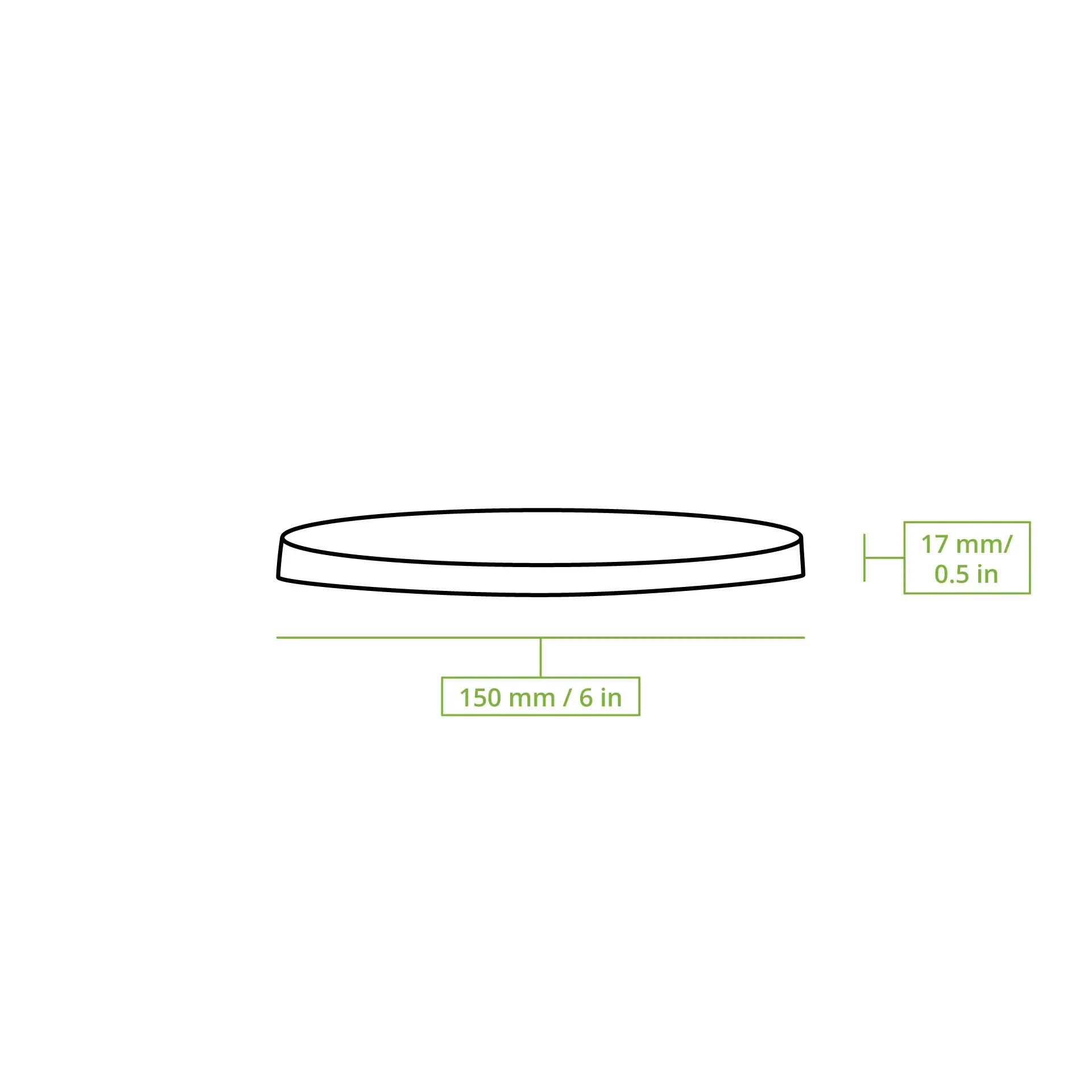 Couvercle en carton avec membrane (revêtu de PE) Ø 150 mm, blanc, rond (pour bol en carton kraft)