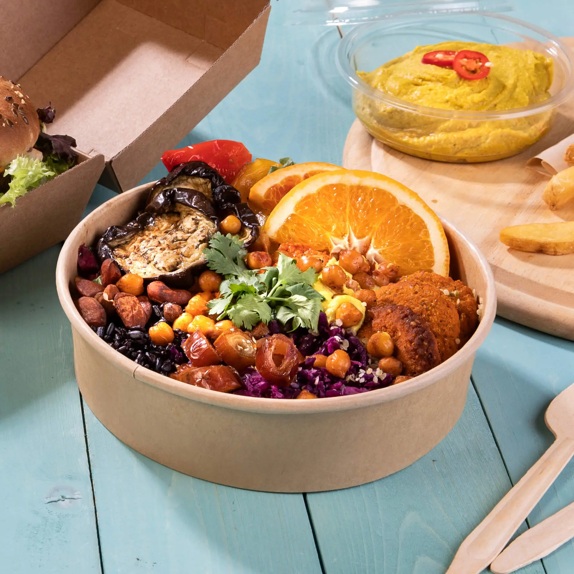 Bol premium rond en carton kraft brun, 700 ml, Ø 185 mm dfc088651-kartonschale-salatschale-premium-700-ml-185-mm-braun-rund-6