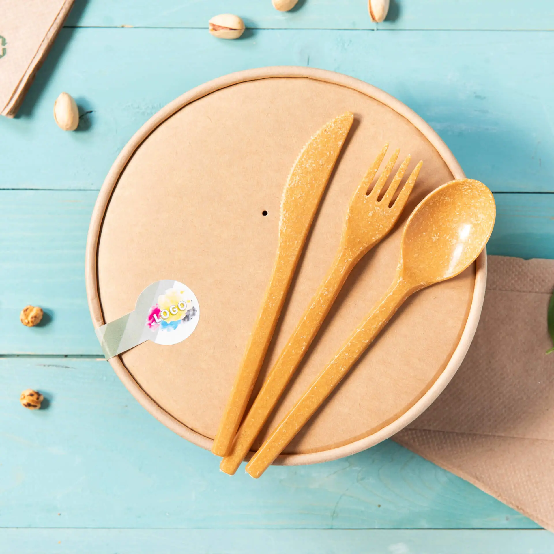 Couvercle ventilé en carton kraft brun, revêtement PLA, Ø 185 mm dfc088811-karton-membran-deckel-185-mm-braun-pla-beschichtet-6