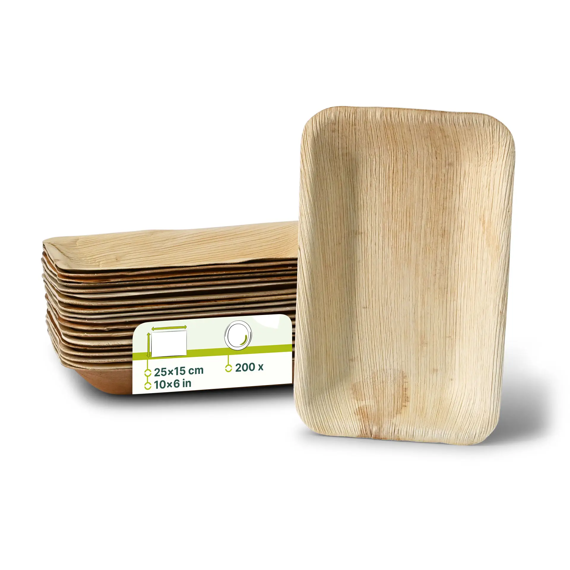 Assiette en feuille de palmier "Palmware®", creuse, affiné, 25 x 15 cm Assiette en feuille de palmier "Palmware®", creuse, affiné, 25 x 15 cm
