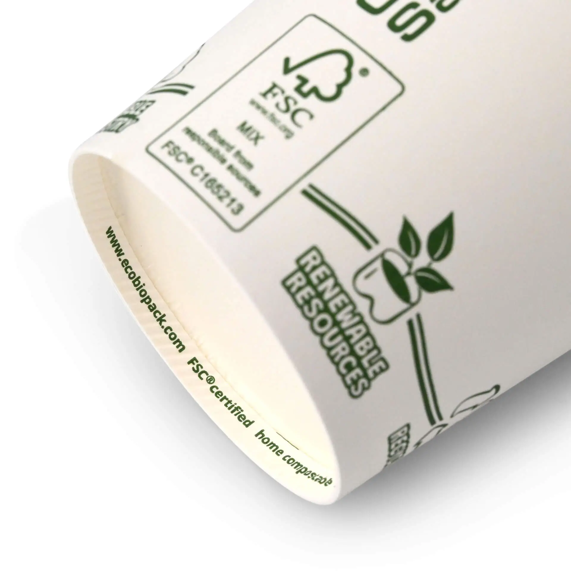 Gobelet en carton blanc, logos EcoUp©, 20 cl / 8 oz, Ø 80 mm dhd045281-pappbecher-200-ml-8-oz-80-mm-ecoup-icons-4