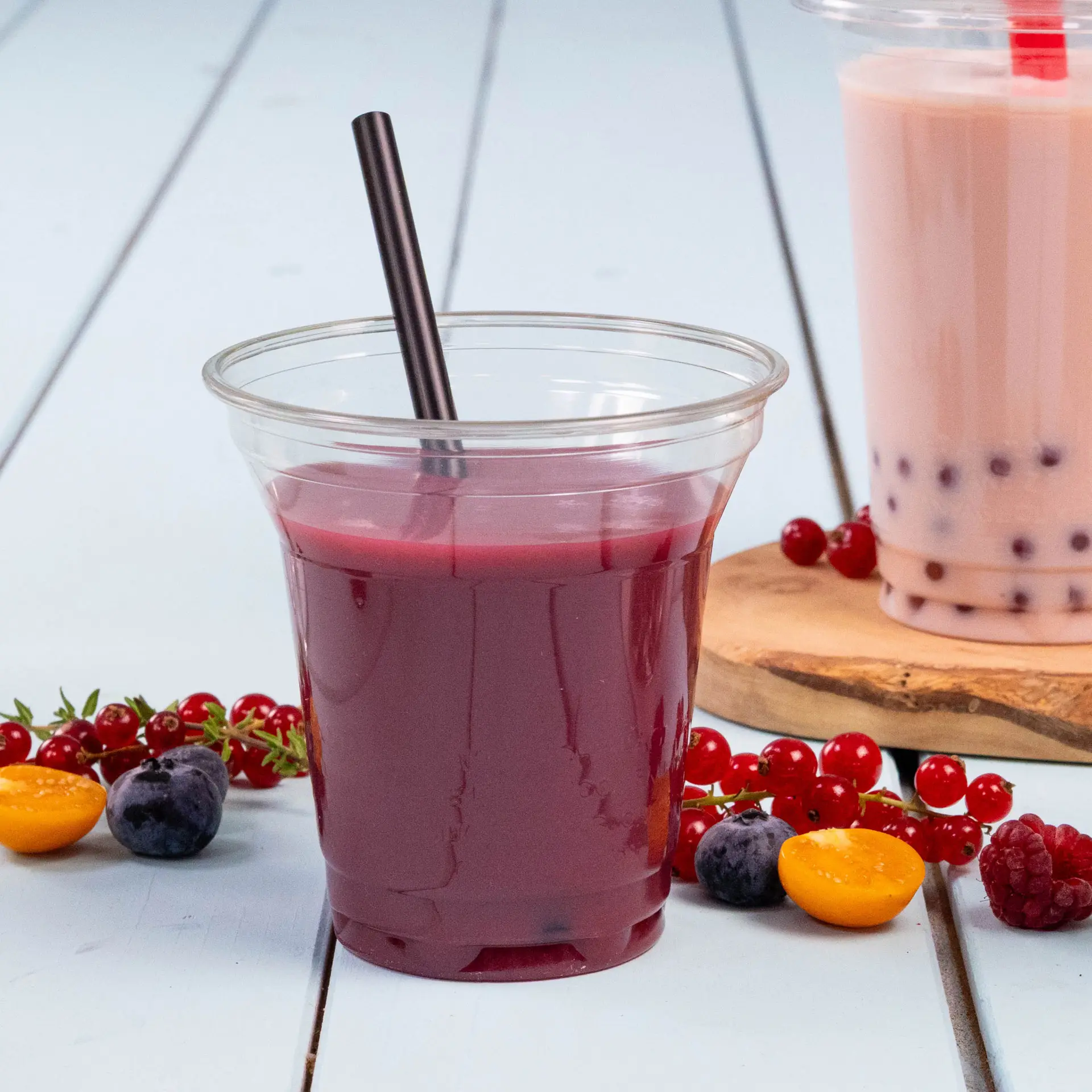 Pailles à cocktail 15 cm, Ø 0,7 cm, noires, réutilisables