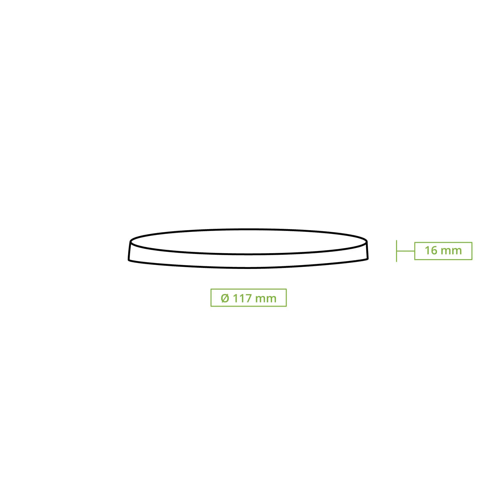 Couvercle membrane en carton (revêtement biologique) Ø 115 mm, blanc