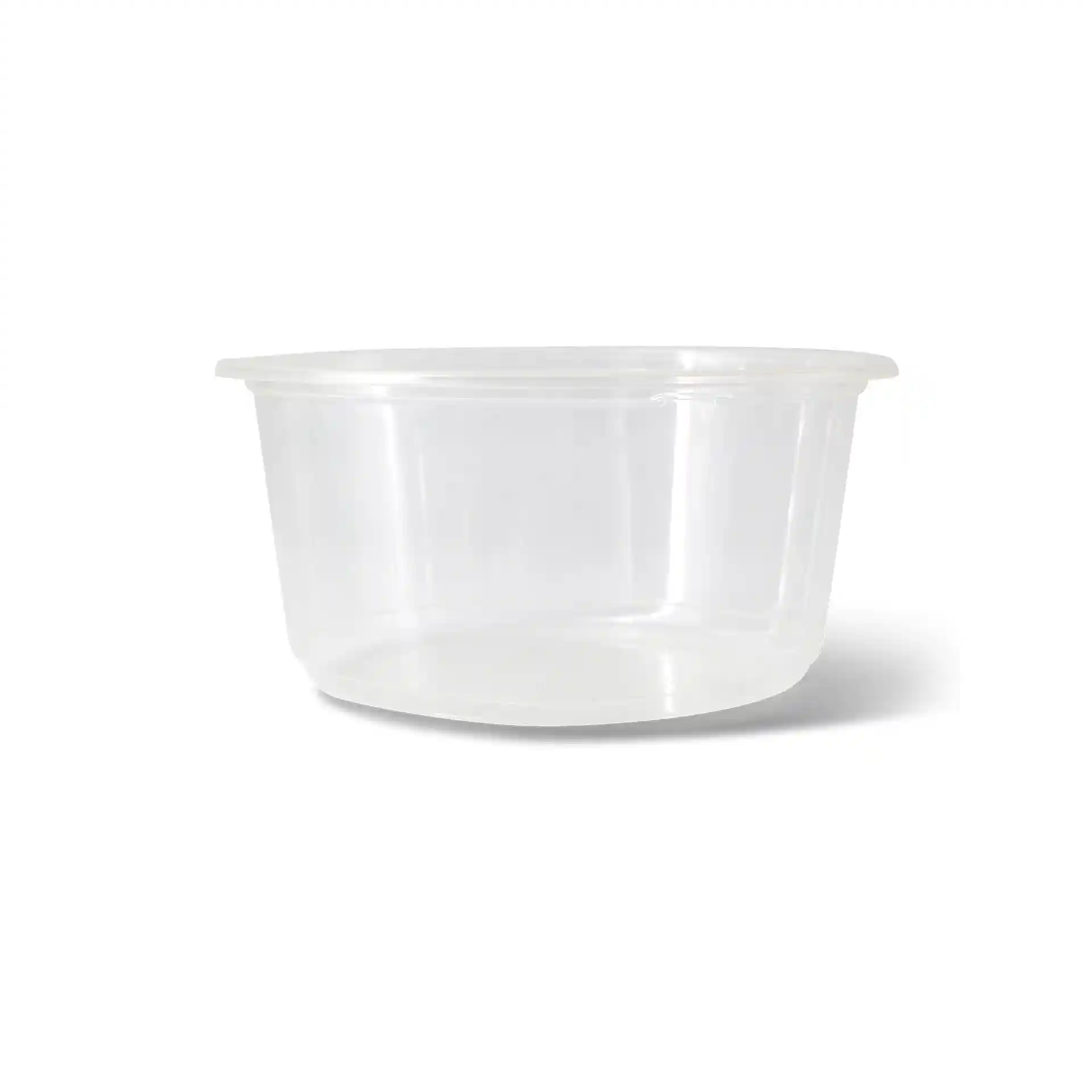 Conteneur rond transparent de 700 ml de capacité et de 143 mm de diamètre.