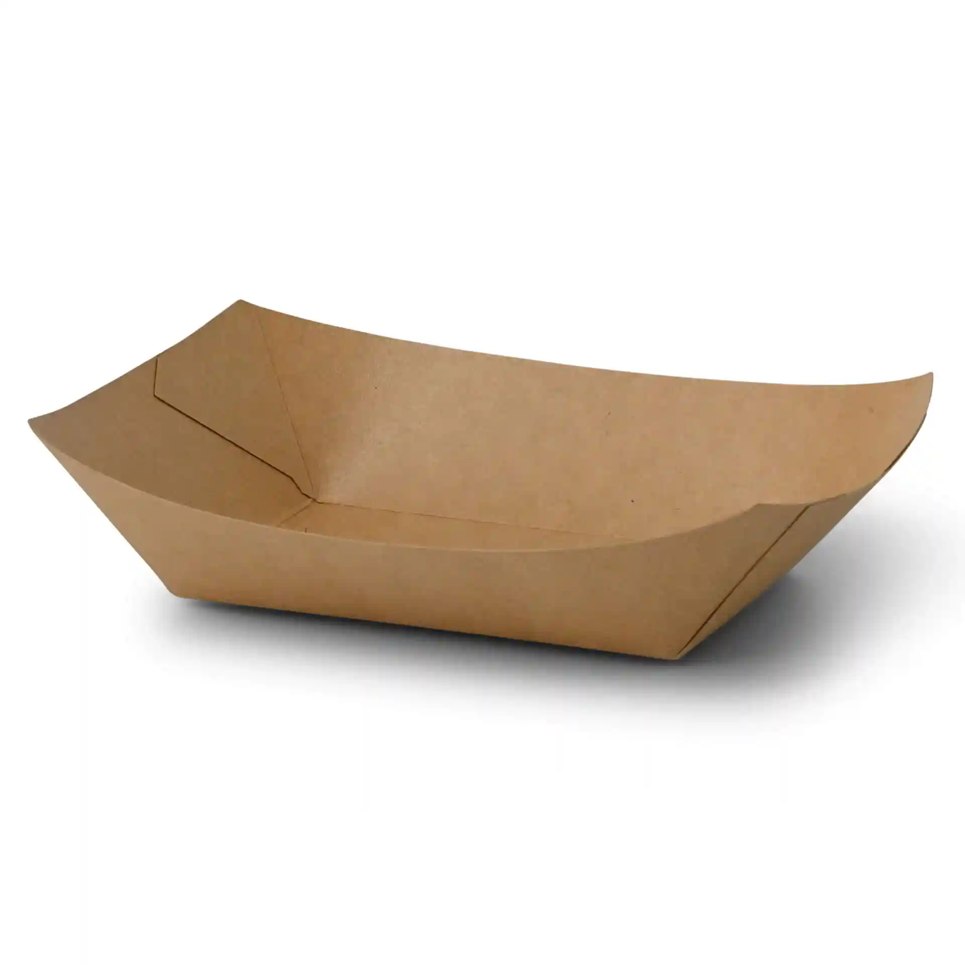 Bol en carton marron de forme rectangulaire, mesurant 19,5 x 14 x 4,5 cm.