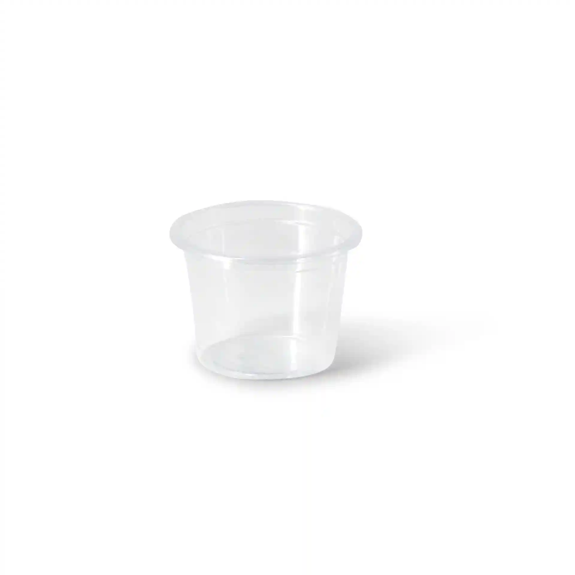 Gobelet en PLA transparent d'un diamètre de 45 mm et d'une hauteur de 30 mm.
