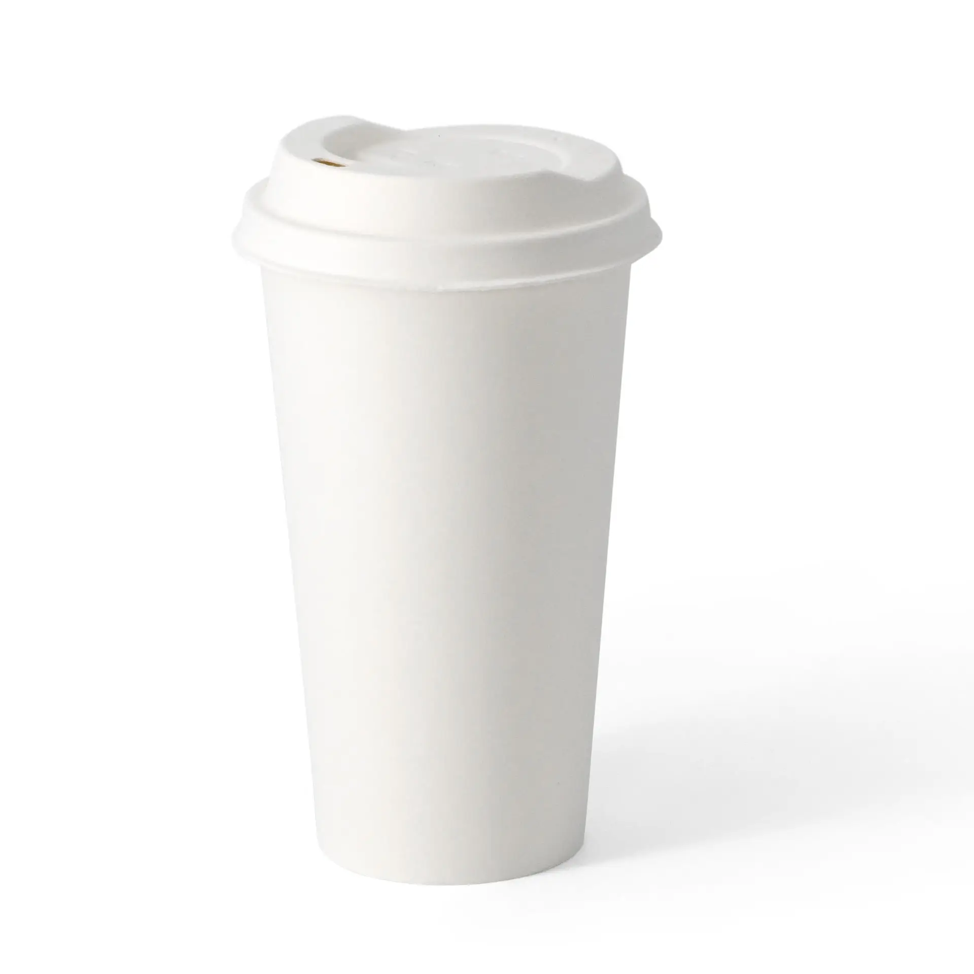 Gobelet en papier blanc simple paroi, 500 ml, revêtu de PLA, adapté aux boissons chaudes et froides, conçu pour un usage à emporter écologique.
