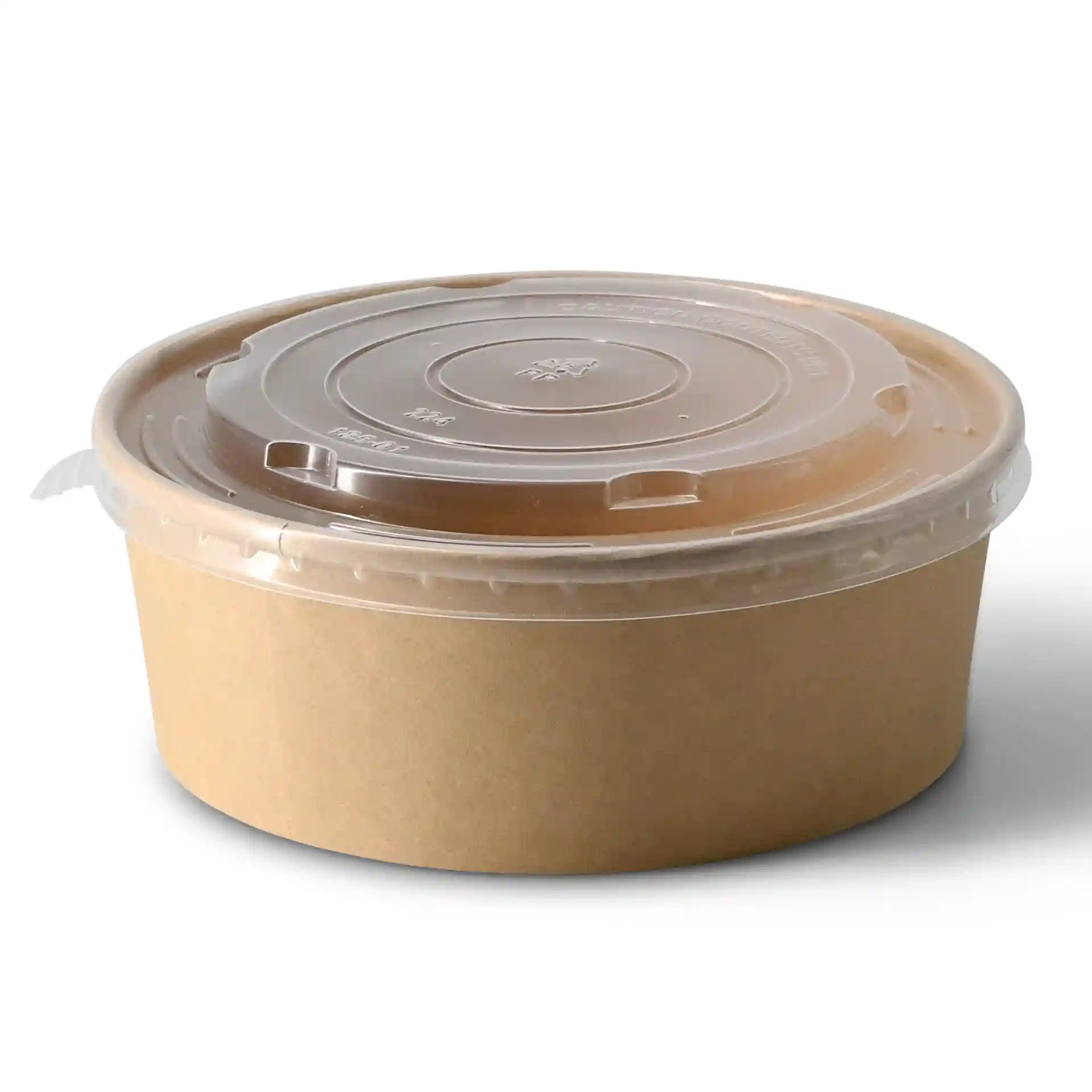 Couvercle rond transparent en PP, conçu pour un gobelet de 185 mm de diamètre.