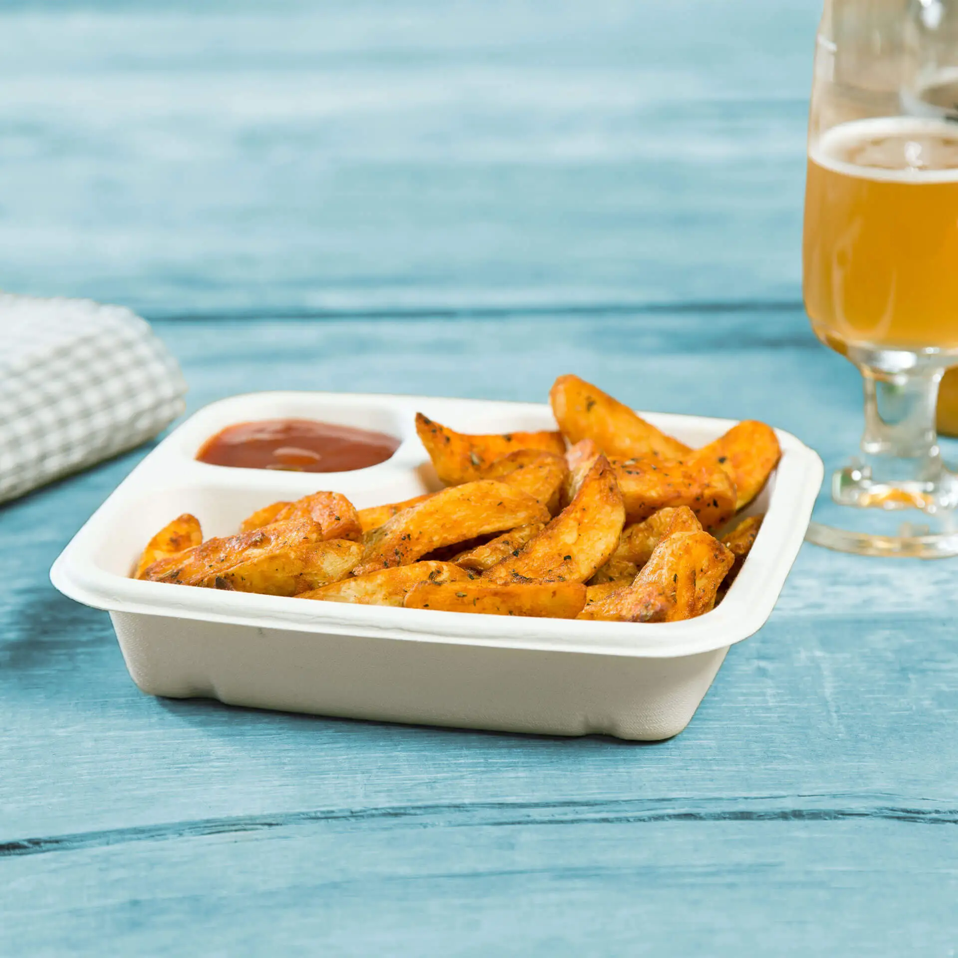 Assiette à dip en canne à sucre, 16,5 cm x 19 cm, rectangulaire