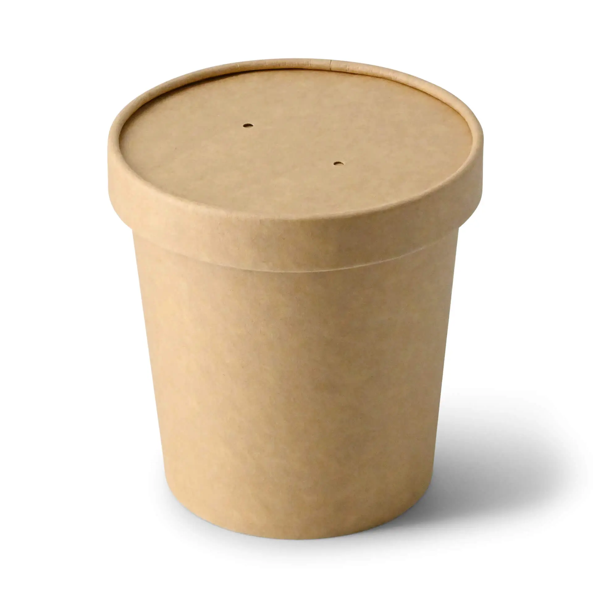 Couvercle en carton avec membrane (revêtu de PE) Ø 90 mm, brun (pour gobelets à soupe) Couvercle en carton avec membrane (revêtu de PE) Ø 90 mm, brun (pour gobelets à soupe)