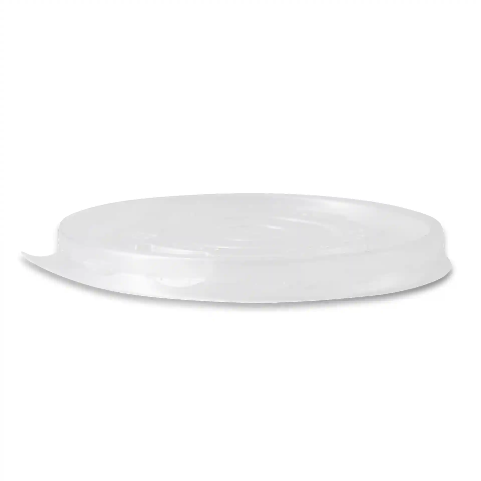 Couvercle plat rond transparent d'un diamètre de 90 mm, en polypropylène (PP).