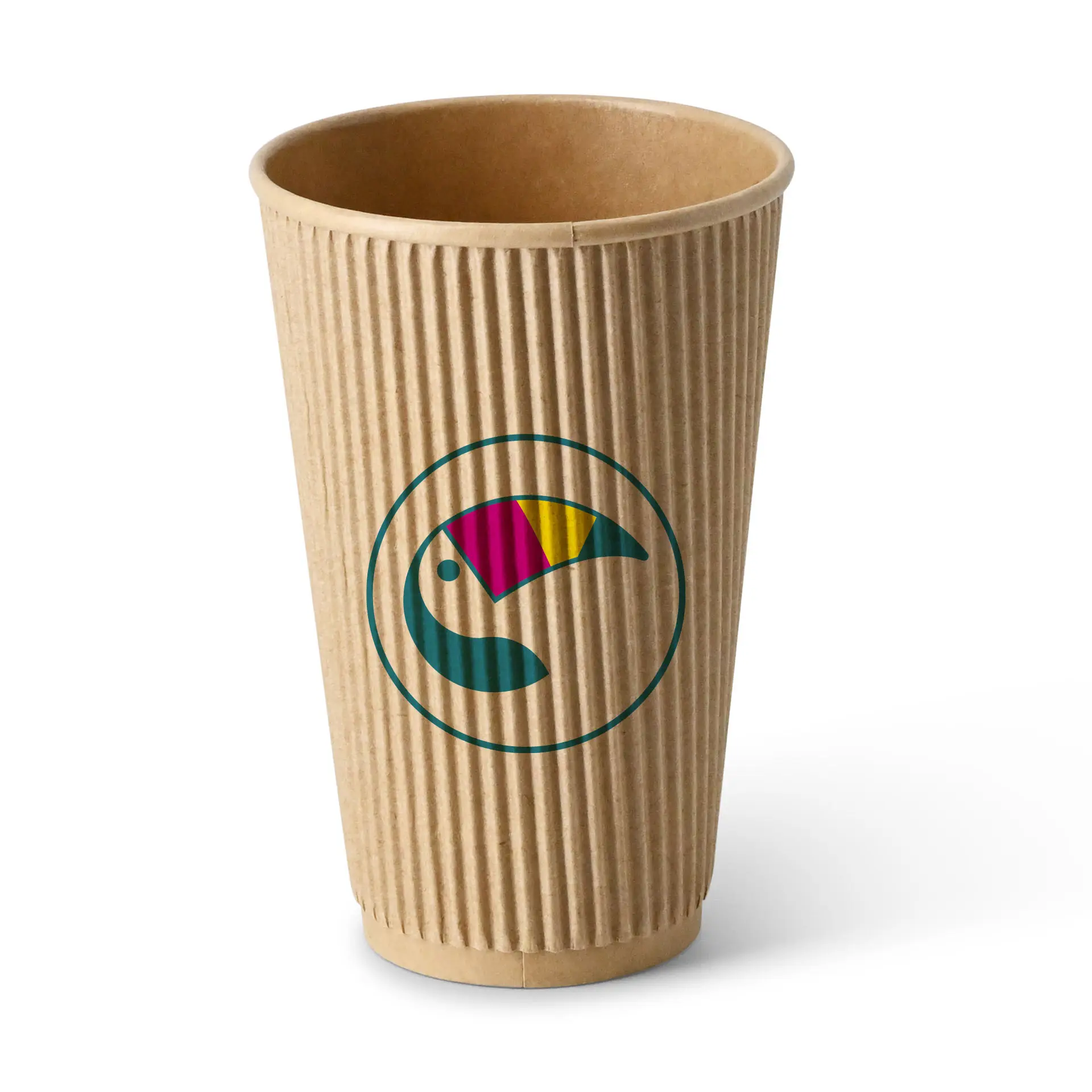 Gobelet à double paroi personnalisé, 400 ml / 16 oz, brun, enduit PLA Gobelet à double paroi personnalisé, 400 ml / 16 oz, brun, enduit PLA