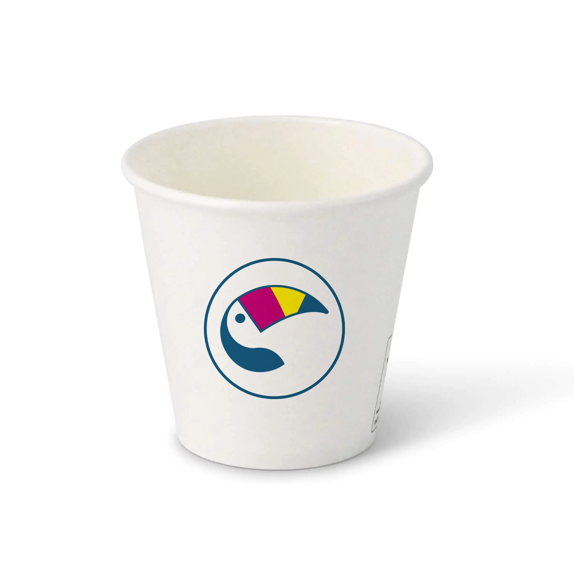 Gobelets en carton avec logo (simple paroi), 100 ml / 4 oz, blanc, barrière à base d’eau