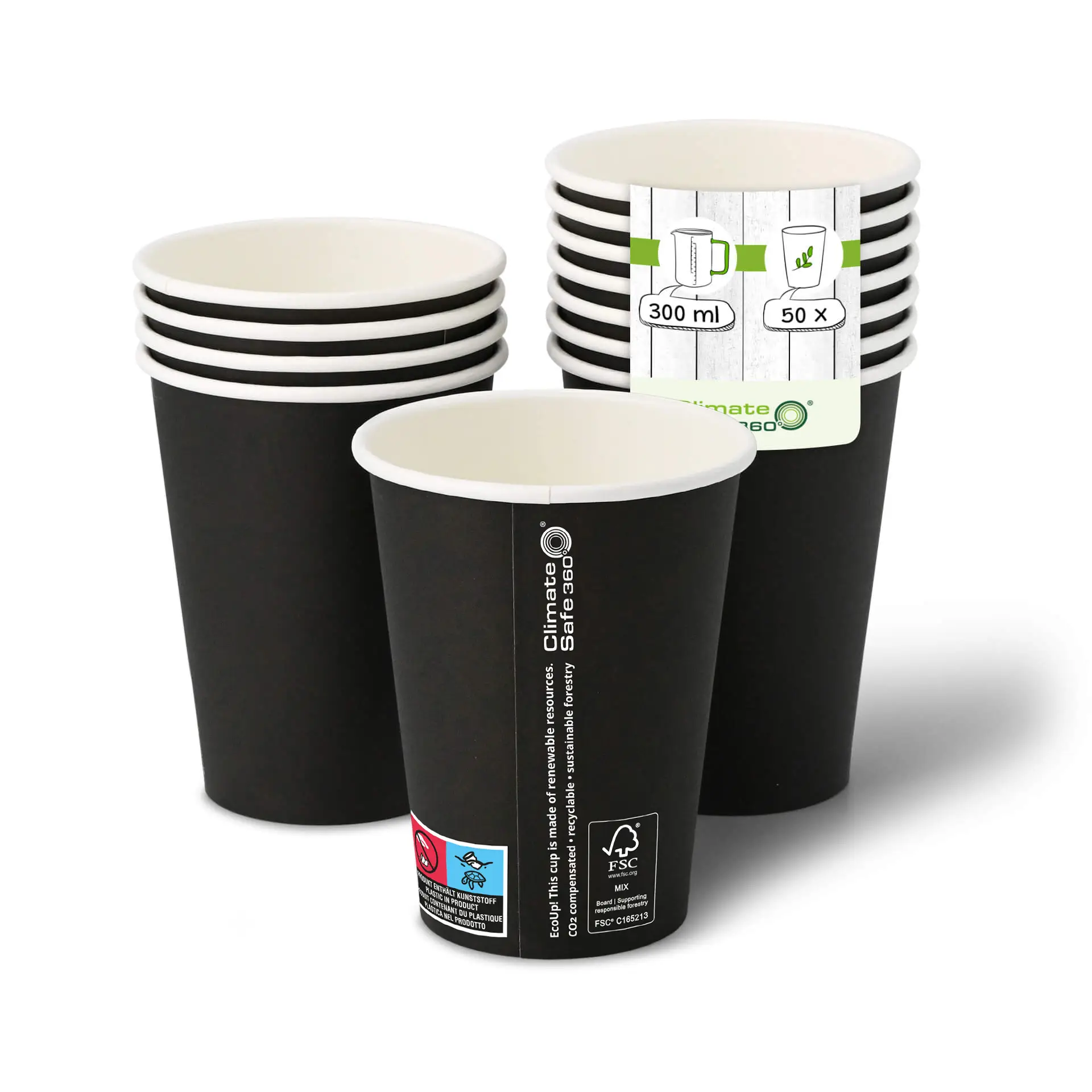 Gobelet en carton (revêtu de PE) 30 cl / 12 oz, Ø 90 mm, noir con10014-01-1-pappbecher-beschichtet-300-ml-12-oz-90-mm-schwarz