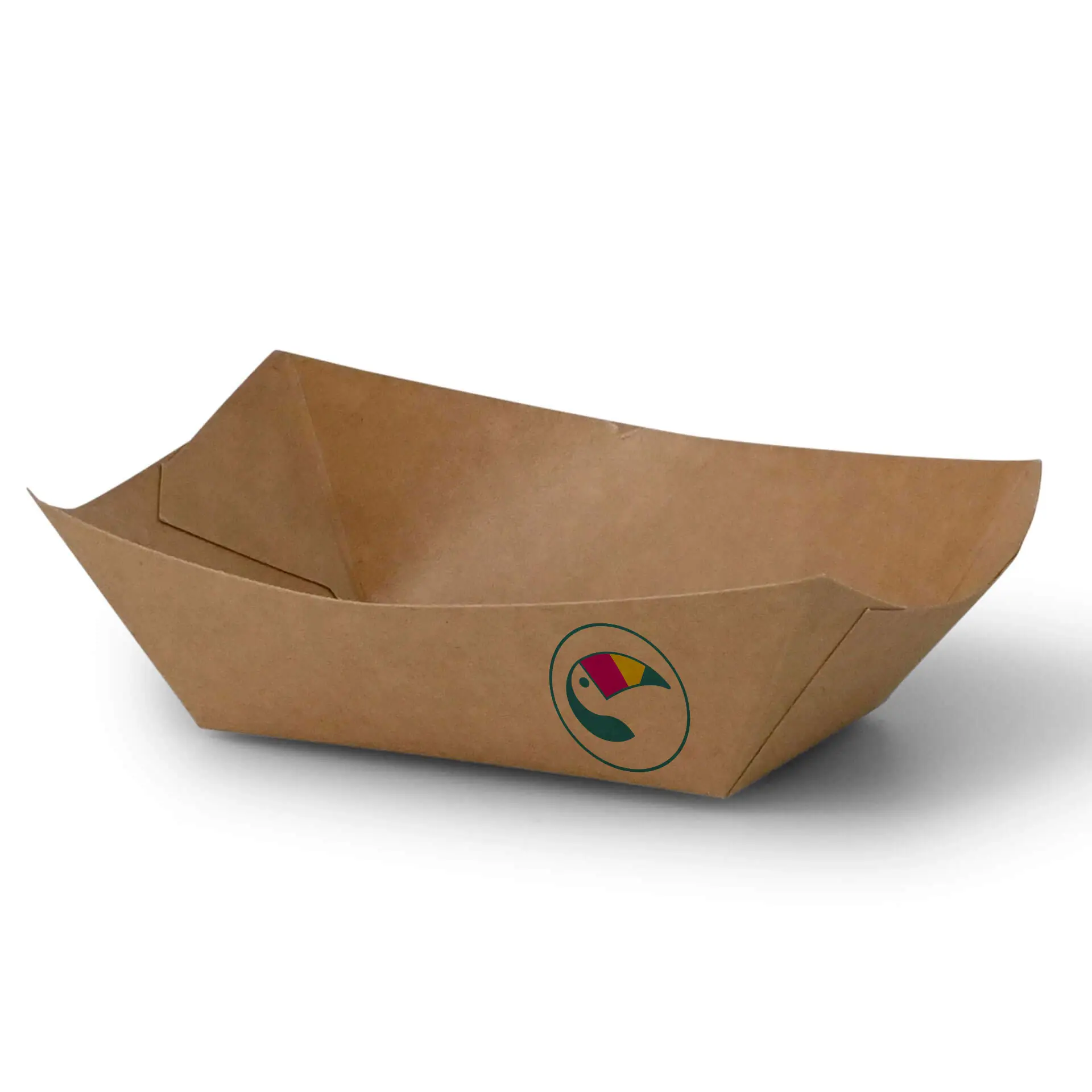 Barquette snack personnalisée, 200 ml / 8 oz, brun, avec revêtement PLA