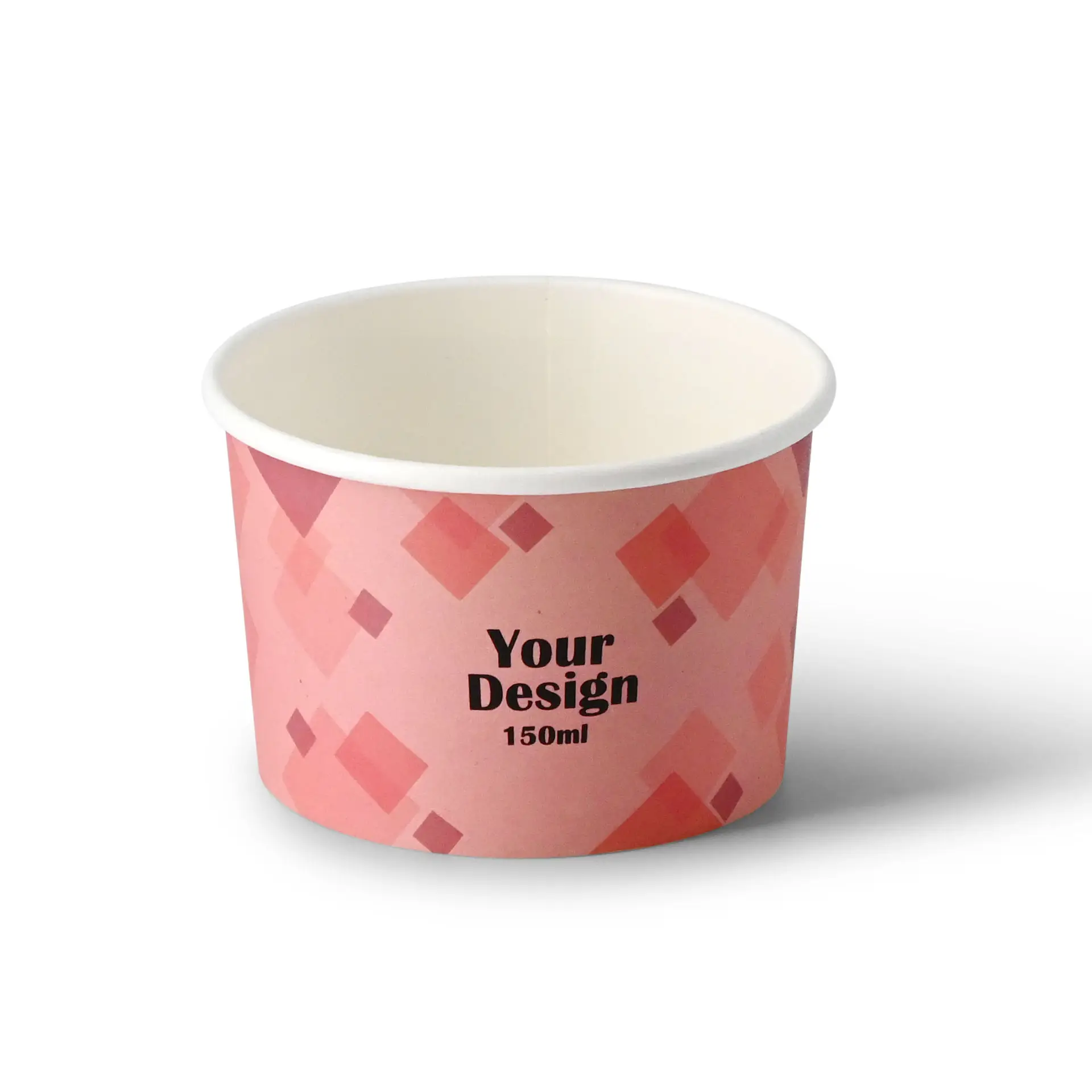 Pots à glace en carton personnalisé, 150 ml / 6 oz, mat