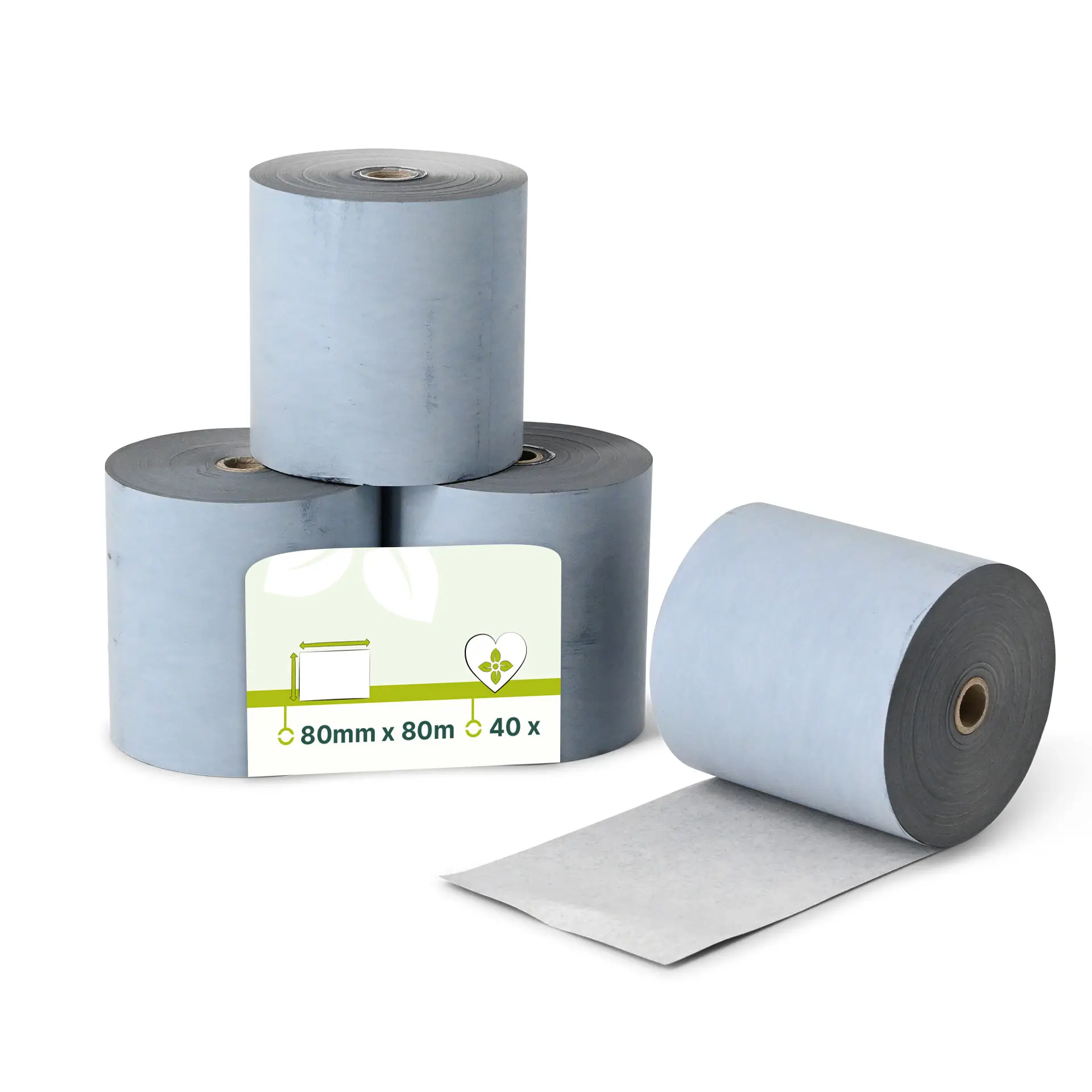 Bobines thermiques écologiques pour caisse 80 mm x 80 m, Ø 80 mm, non imprimé