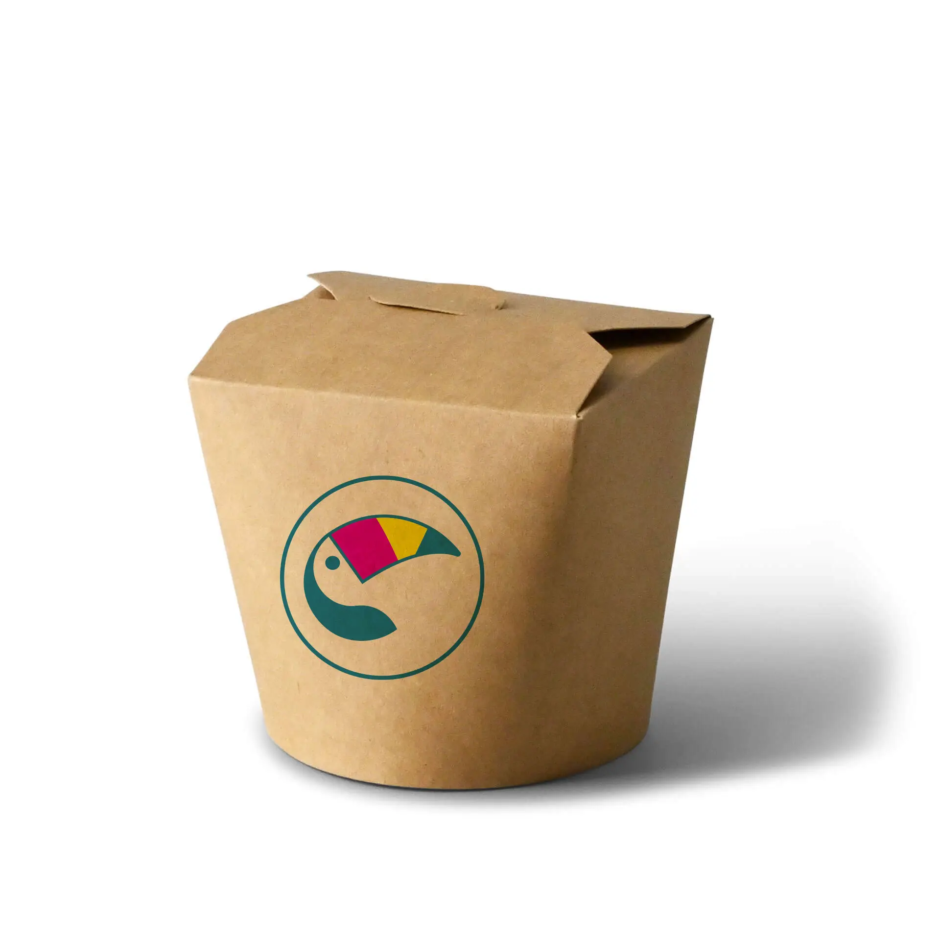 Boîtes à nouilles personnalisées, 650 ml, brun, revêtement PLA