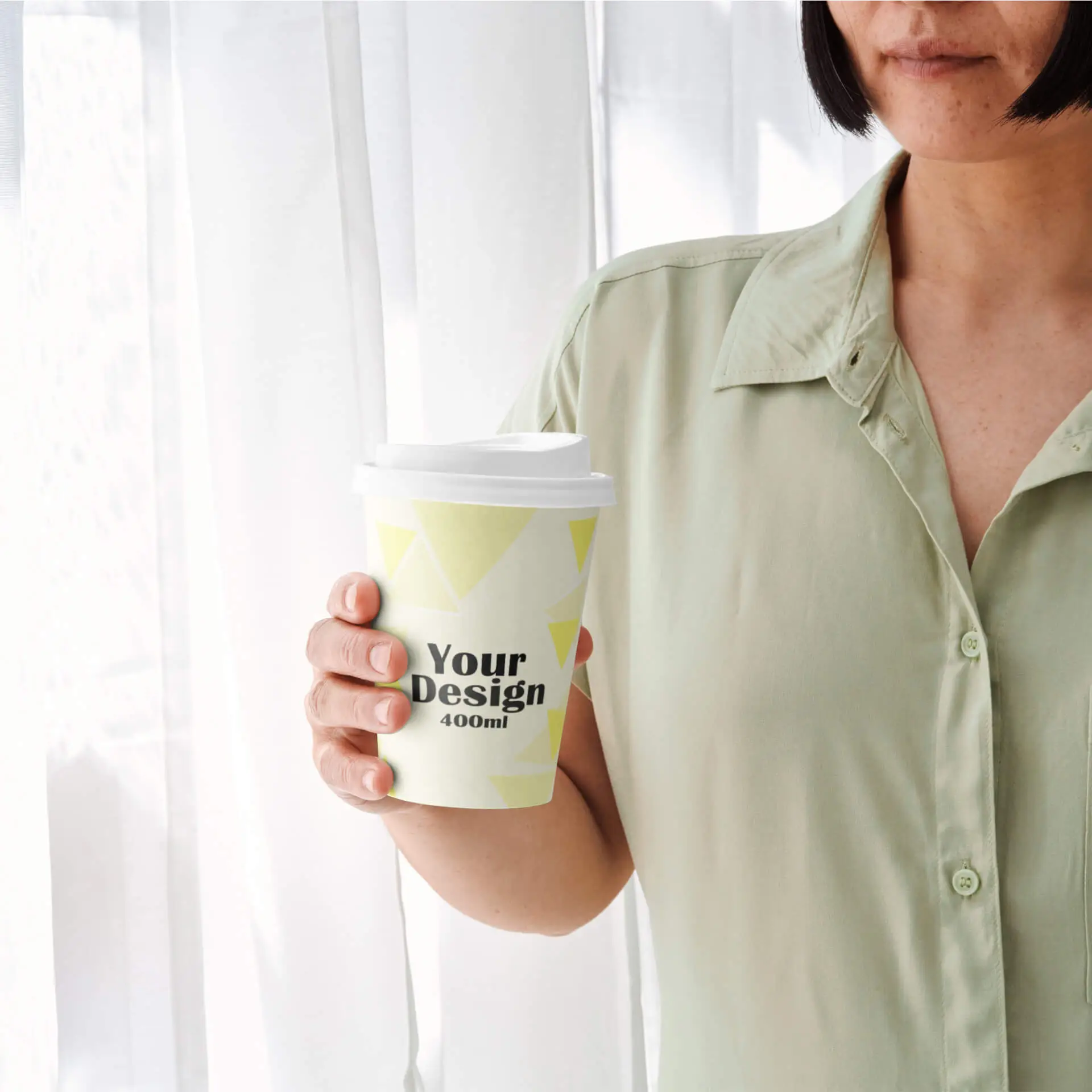 Gobelet personnalisé en carton 40 - 45 cl / 16 oz, mat, paroi simple