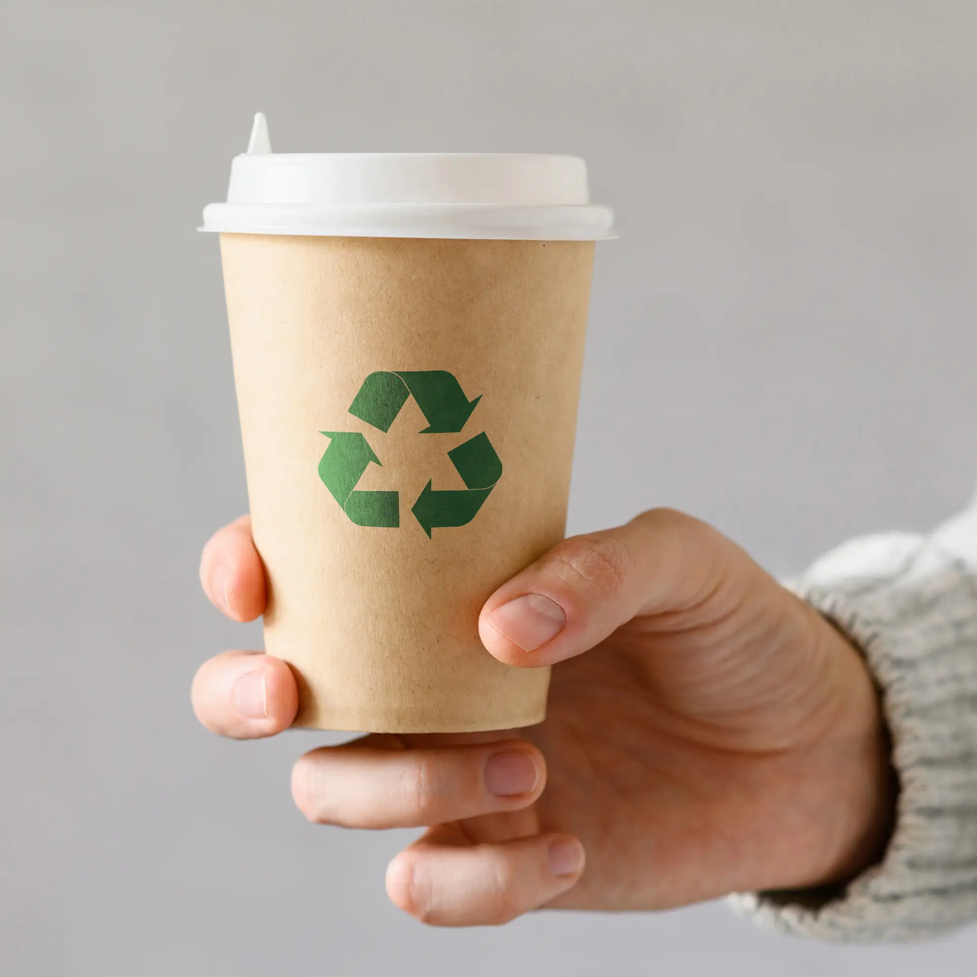 Gobelets personnalisés, paroi simple, 200 ml / 8 oz, brun, PE