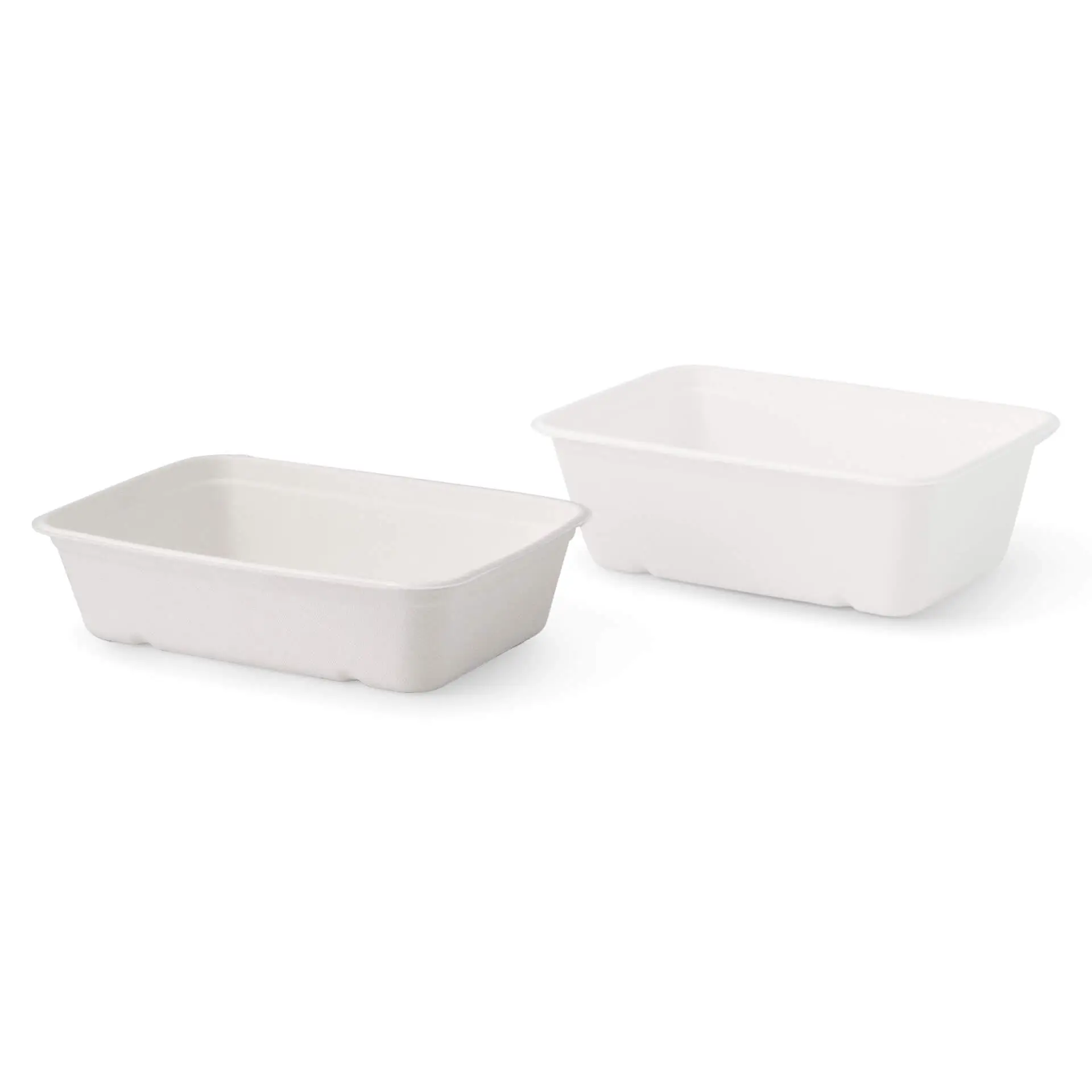 Barquettes en canne à sucre 17 x 12 x 5 cm, 500 ml, rectangulaires Barquettes en canne à sucre 17 x 12 x 5 cm, 500 ml, rectangulaires