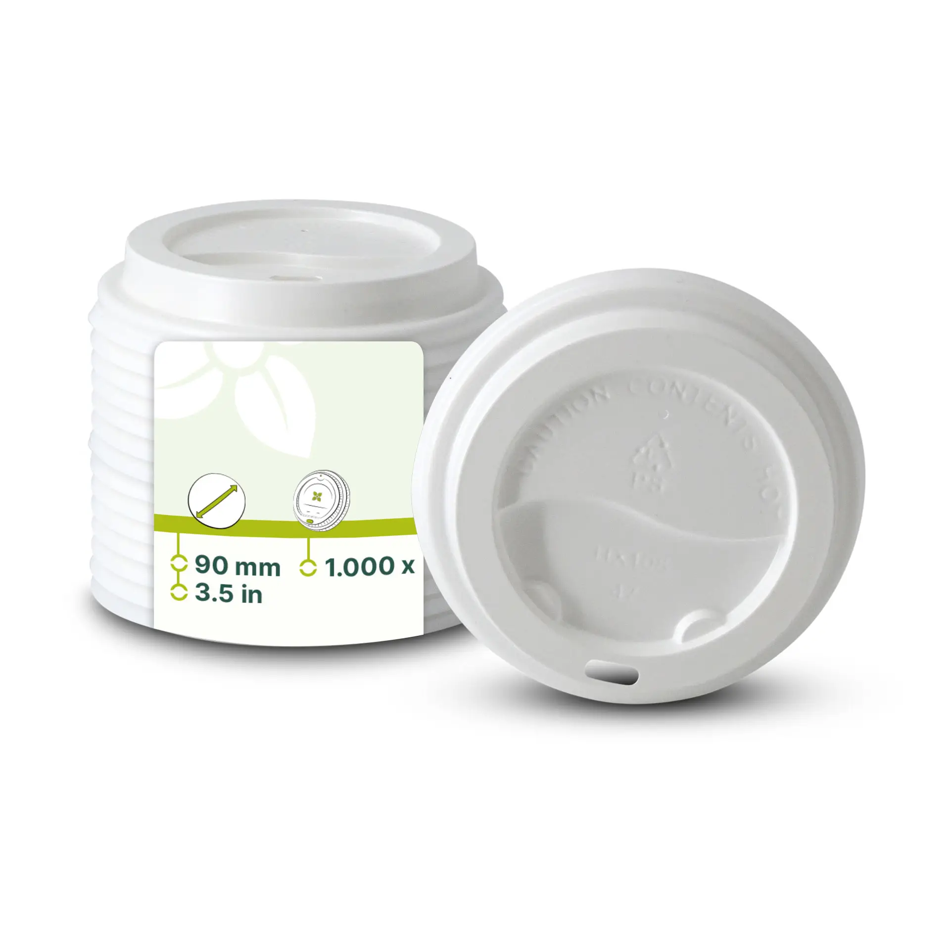 Couvercle en PS Ø 90 mm, blanc, avec ouverture pour boire Couvercle en PS Ø 90 mm, blanc, avec ouverture pour boire
