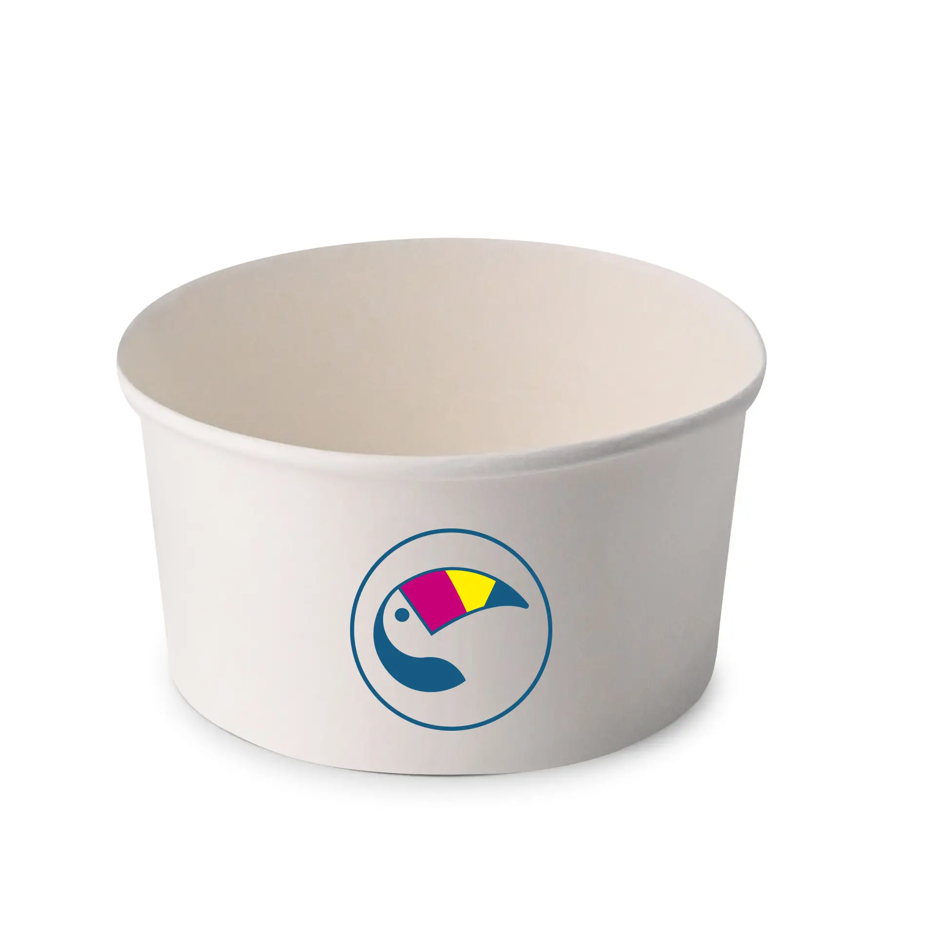 Bols à salade personnalisés / Bowls personnalisés, 800 ml, Ø 150 mm, blanc, avec revêtement PE