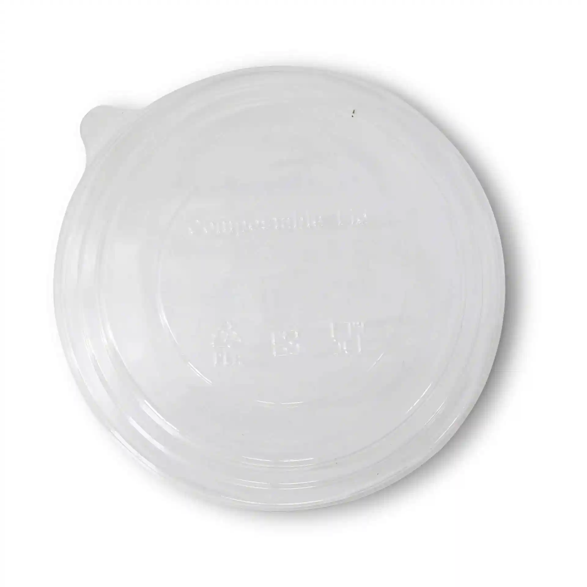 Couvercle en PLA transparent d'un diamètre de 150 mm et d'une hauteur de 20 mm.