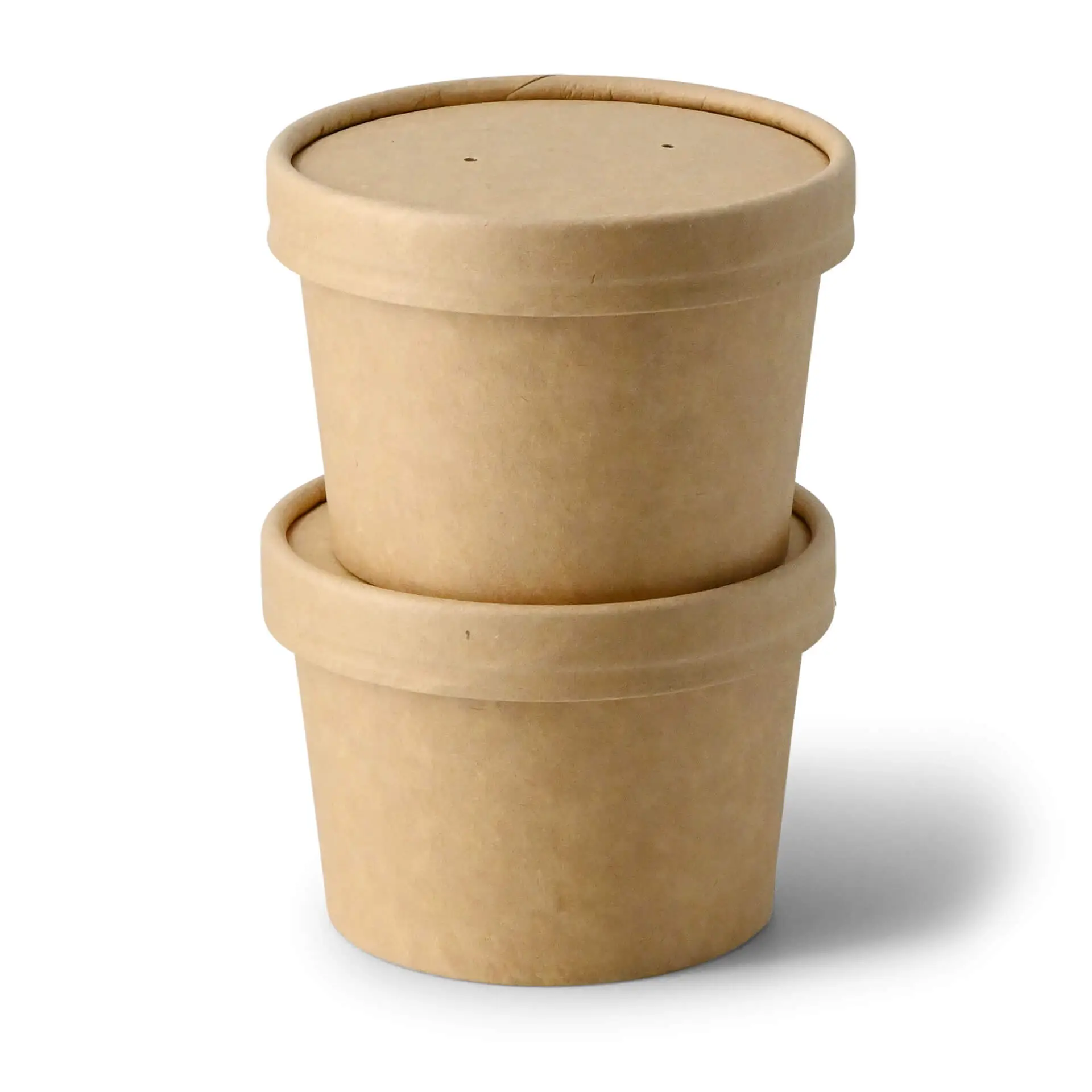 Pot à soupe à emporter en carton (Premium) 200 ml / 8 oz, Ø 90 mm, brun, revêtement biologique