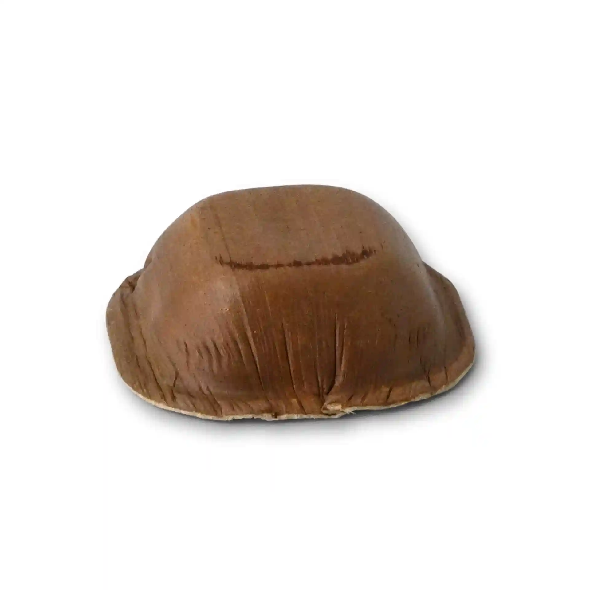 Bol carré en feuille de palmier de couleur bois, mesurant 56 mm de long et 54 mm de large.
