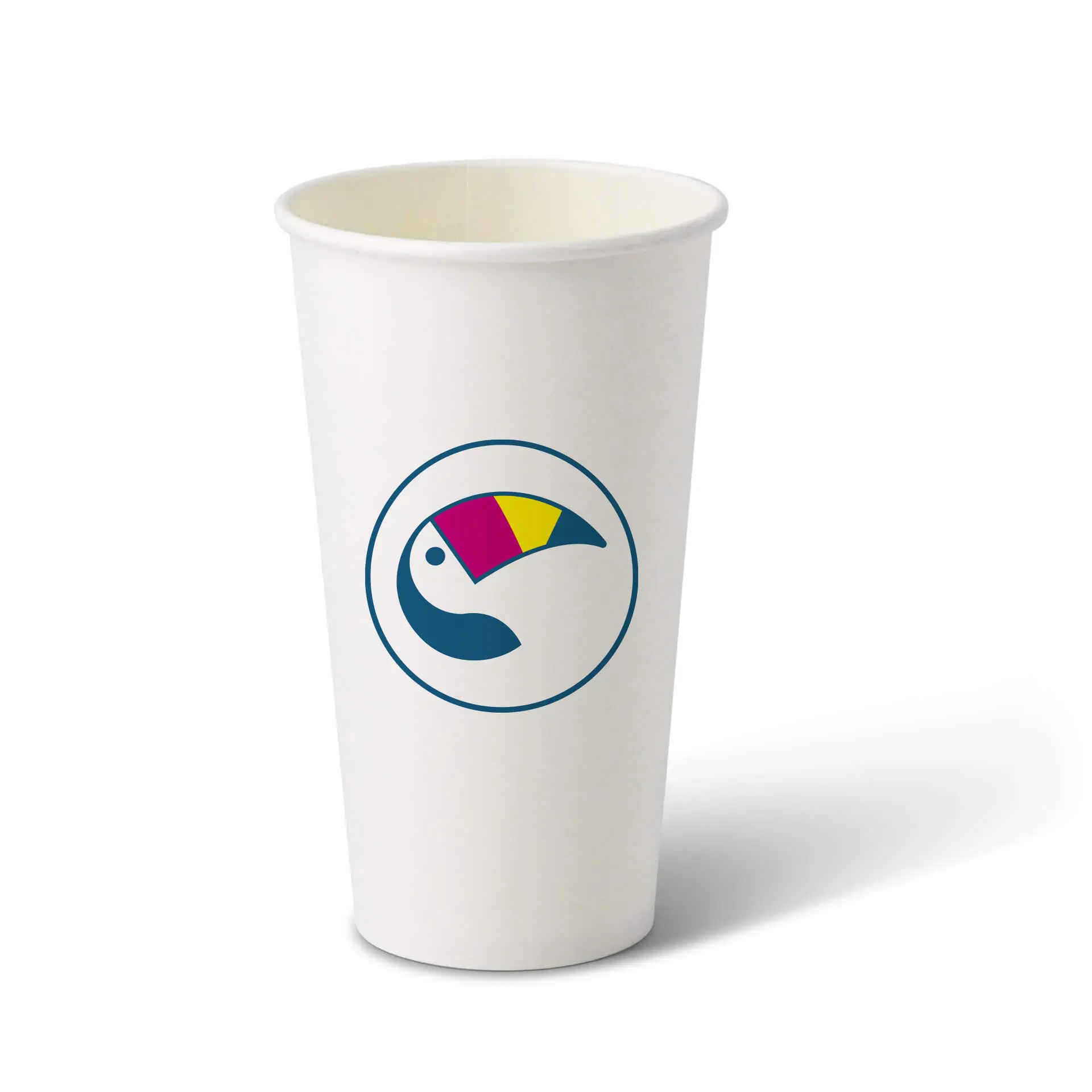 Gobelets en carton avec logo (simple paroi), 400 ml / 16 oz, blanc, barrière à base d’eau Gobelets en carton avec logo (simple paroi), 400 ml / 16 oz, blanc, barrière à base d’eau