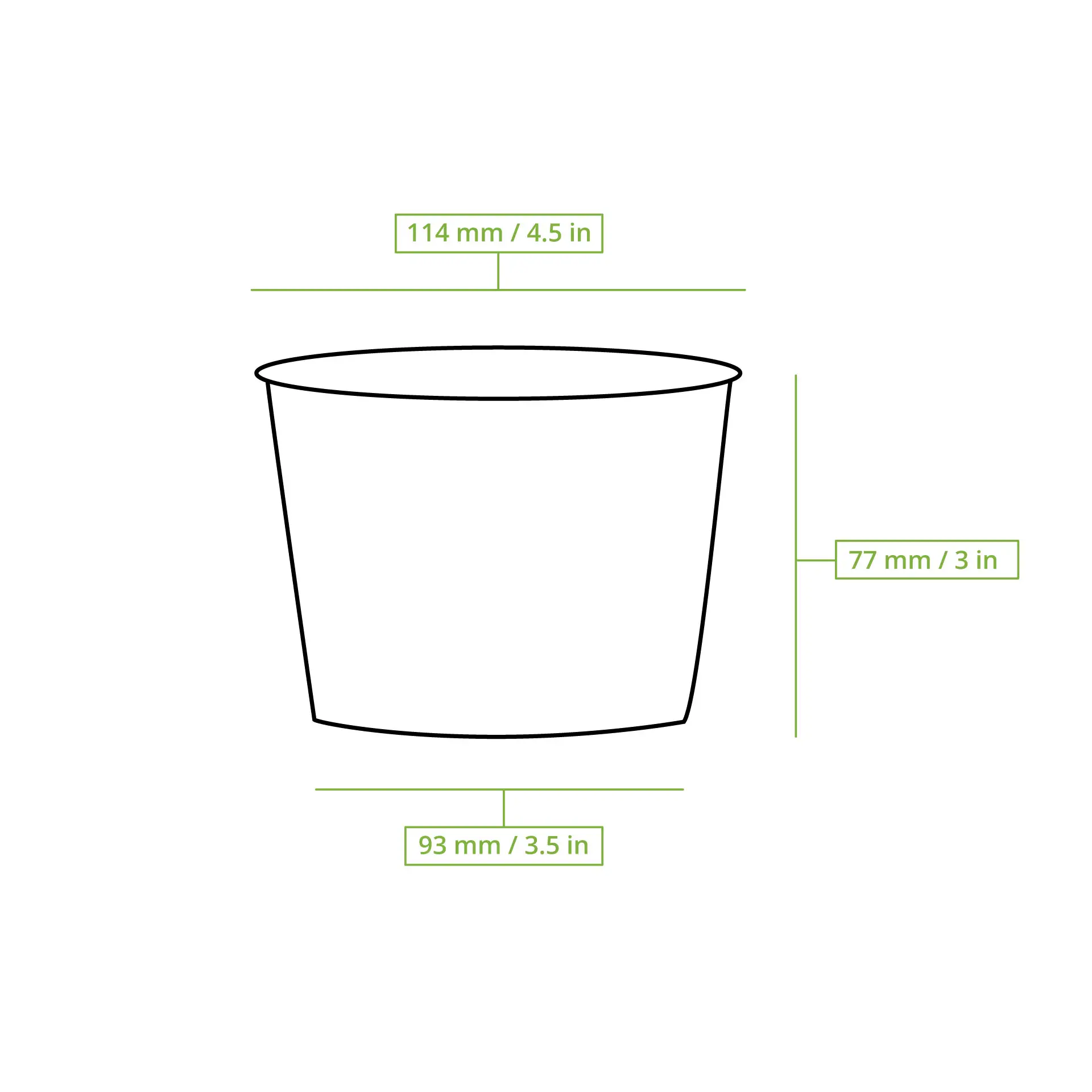 Pot en carton blanc, 400 ml / 16 oz, Ø 115 mm