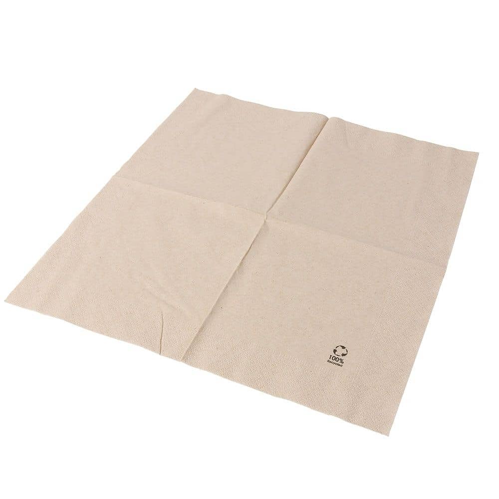 rPapier-Servietten 33 x 33 cm, 2-lagig, 1/4 Falz, ungebleicht
