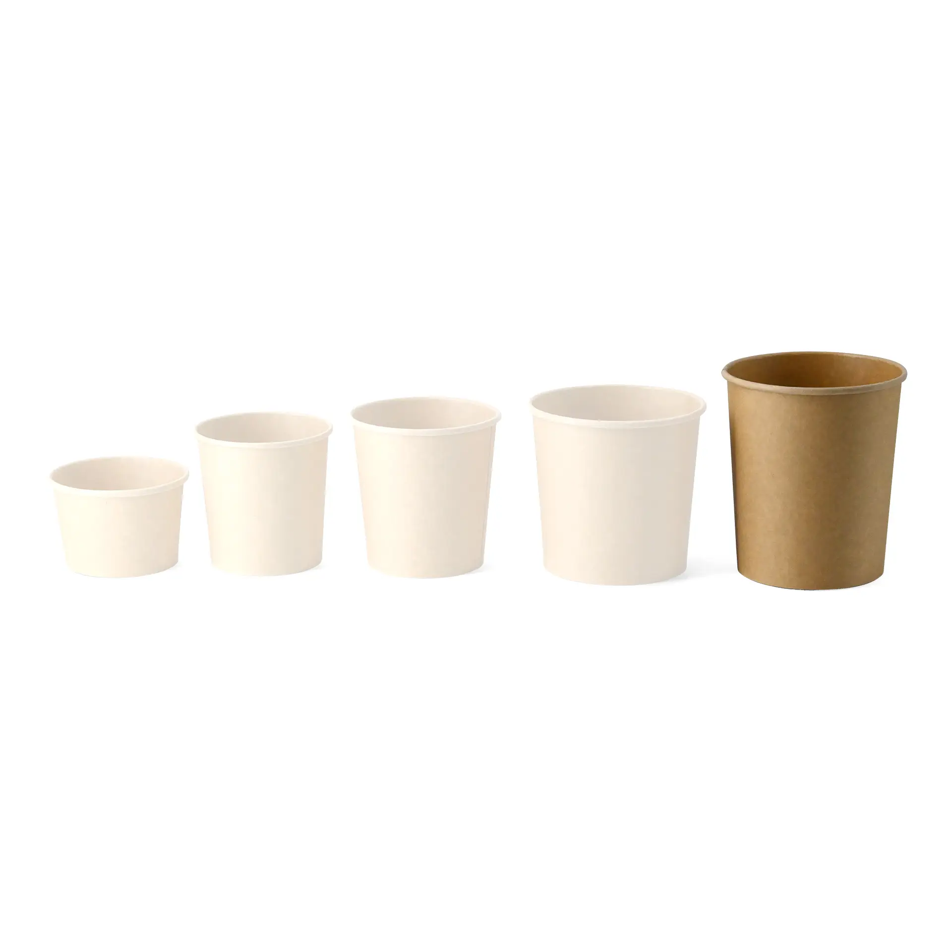 Pot à soupe à emporter en carton (Premium) 800 ml / 32 oz, Ø 115 mm, marron, revêtement biologique