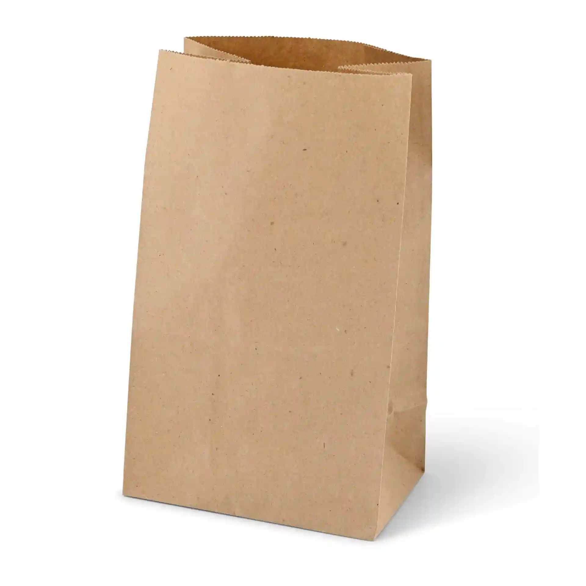 Sac en papier kraft marron avec fond plat, mesurant 15 x 10 x 25 cm.