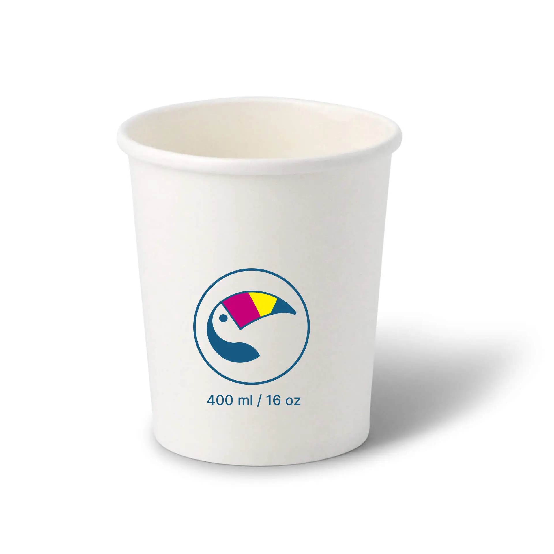 Gobelets à glace personnalisables (optionnel avec couvercle), 400 ml / 16 oz, blanc, revêtement PE