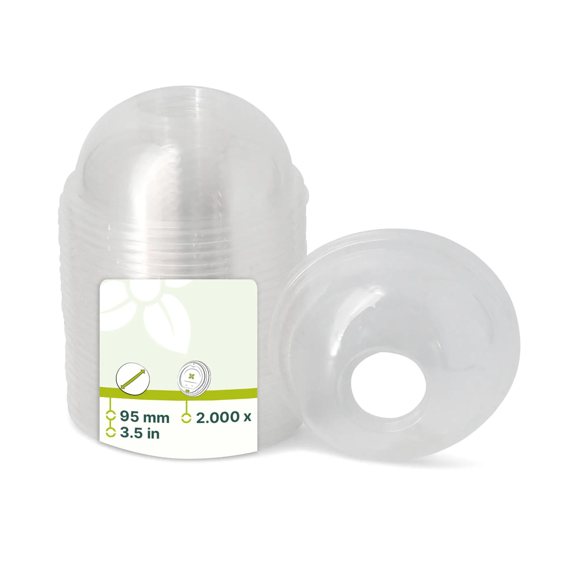 Couvercle dôme en PLA avec trou, Ø 95 mm Couvercle dôme en PLA avec trou, Ø 95 mm