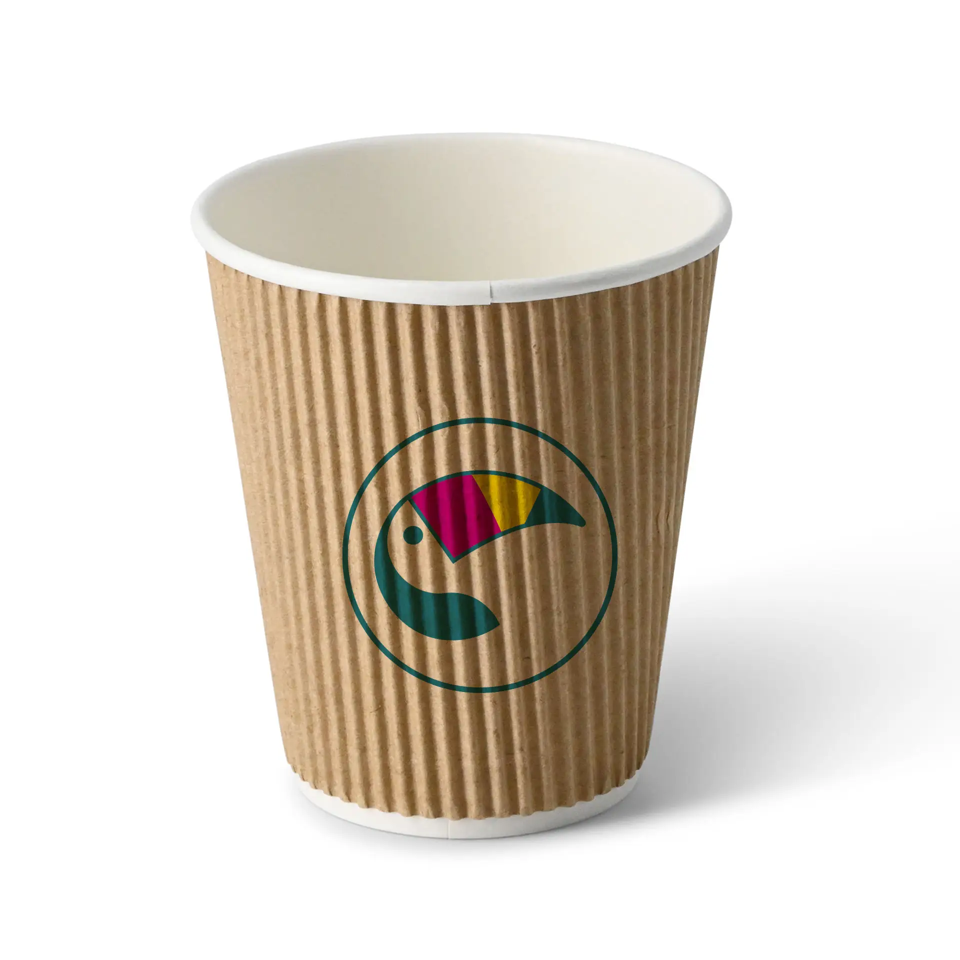 Gobelet à double paroi personnalisé, 250 ml / 10 oz, brun / blanc, enduit PLA Gobelet à double paroi personnalisé, 250 ml / 10 oz, brun / blanc, enduit PLA
