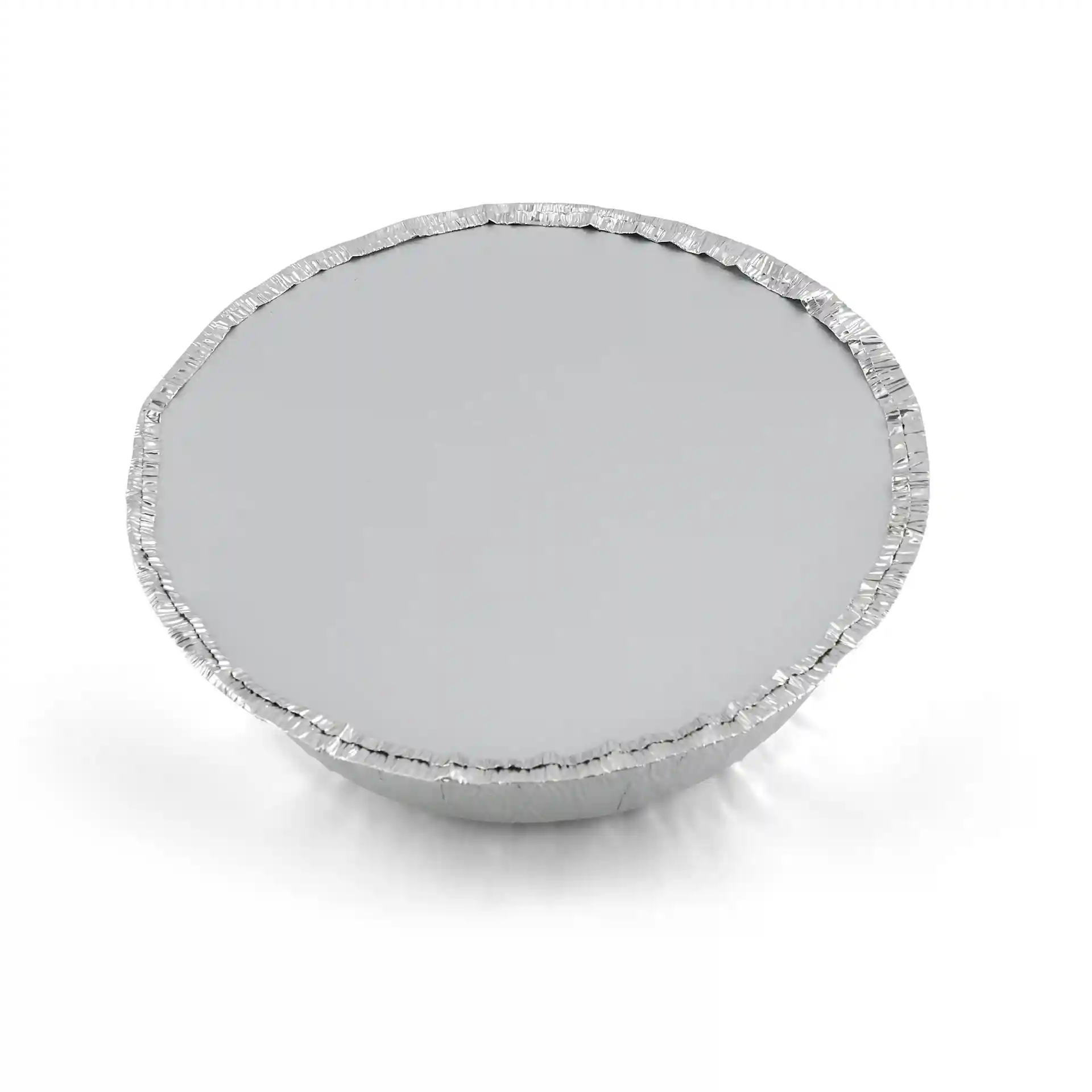 Couvercle en carton aluminium rond pour conteneur de 830 ml, d'un diamètre de 180 mm et au design léger.