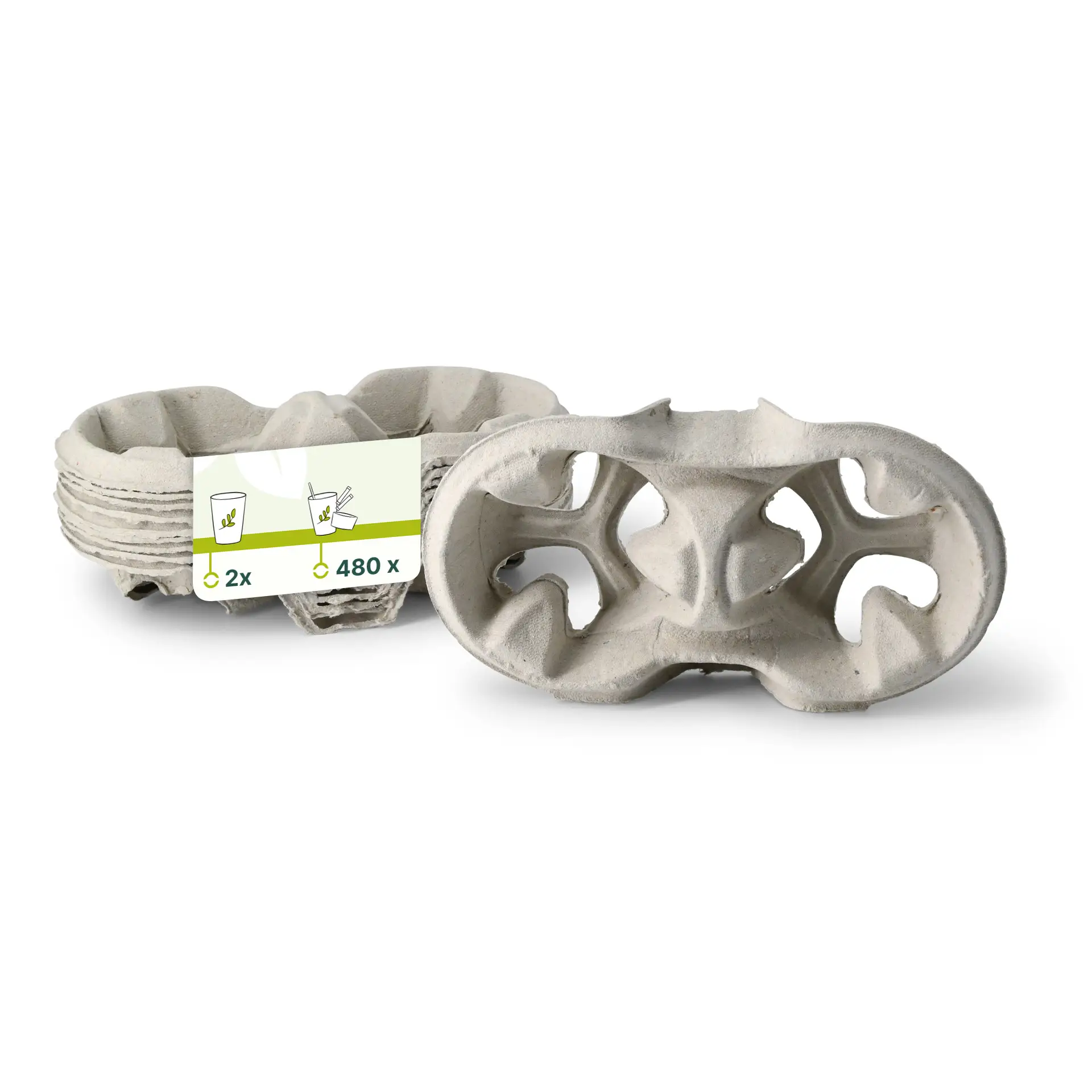 Porte-gobelet pour 2 gobelets en carton recyclé, brun Porte-gobelet pour 2 gobelets en carton recyclé, brun