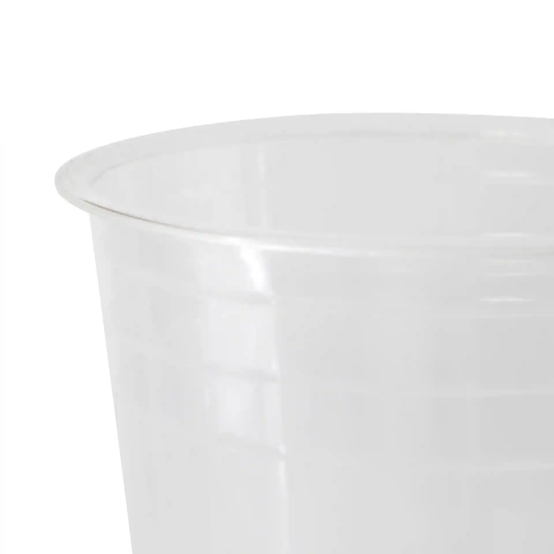 Gobelet en plastique PLA transparent de 148 mm de hauteur et 95 mm de diamètre supérieur.