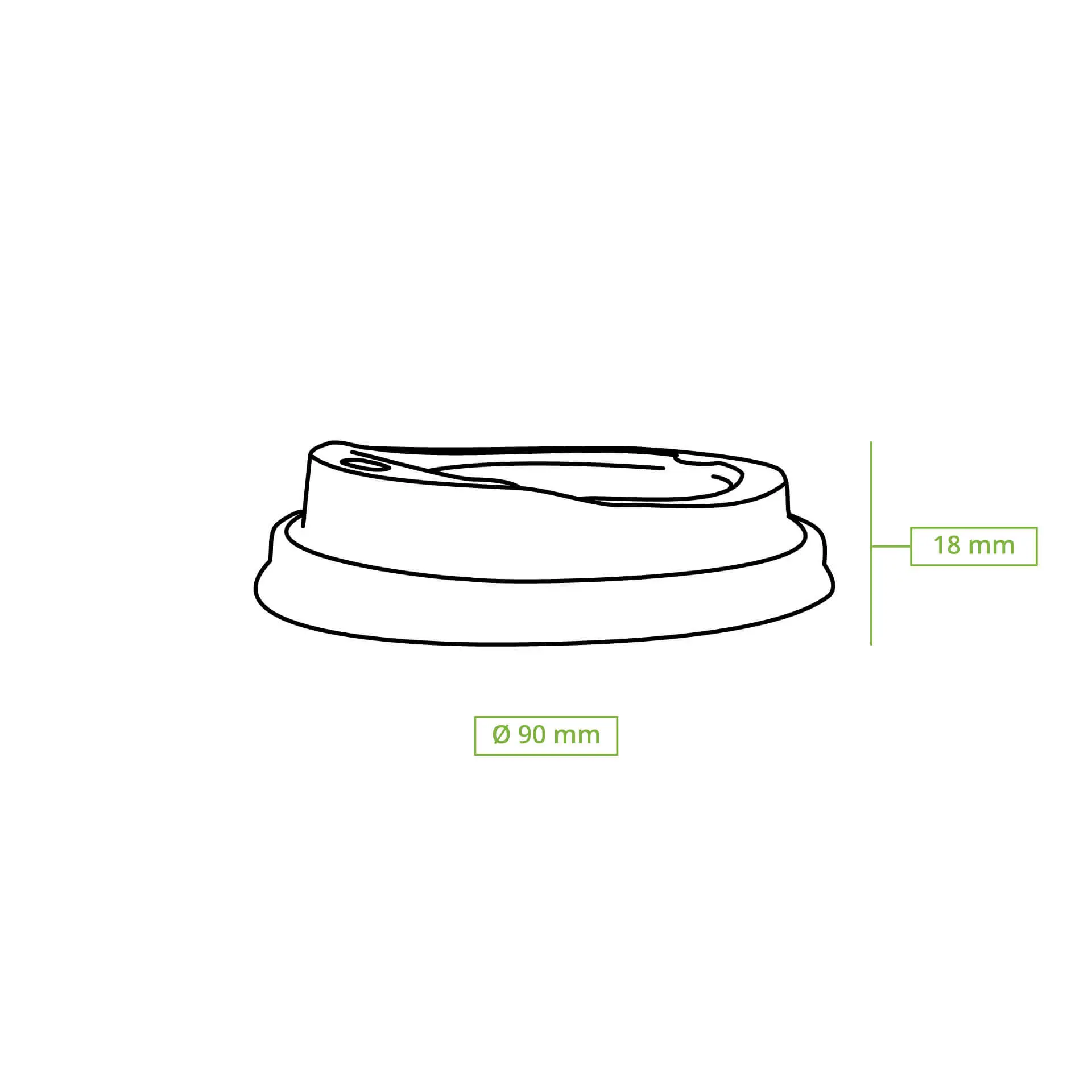 Couvercle en CPLA blanc avec trou, Ø 90 mm Couvercle en CPLA blanc avec trou, Ø 90 mm
