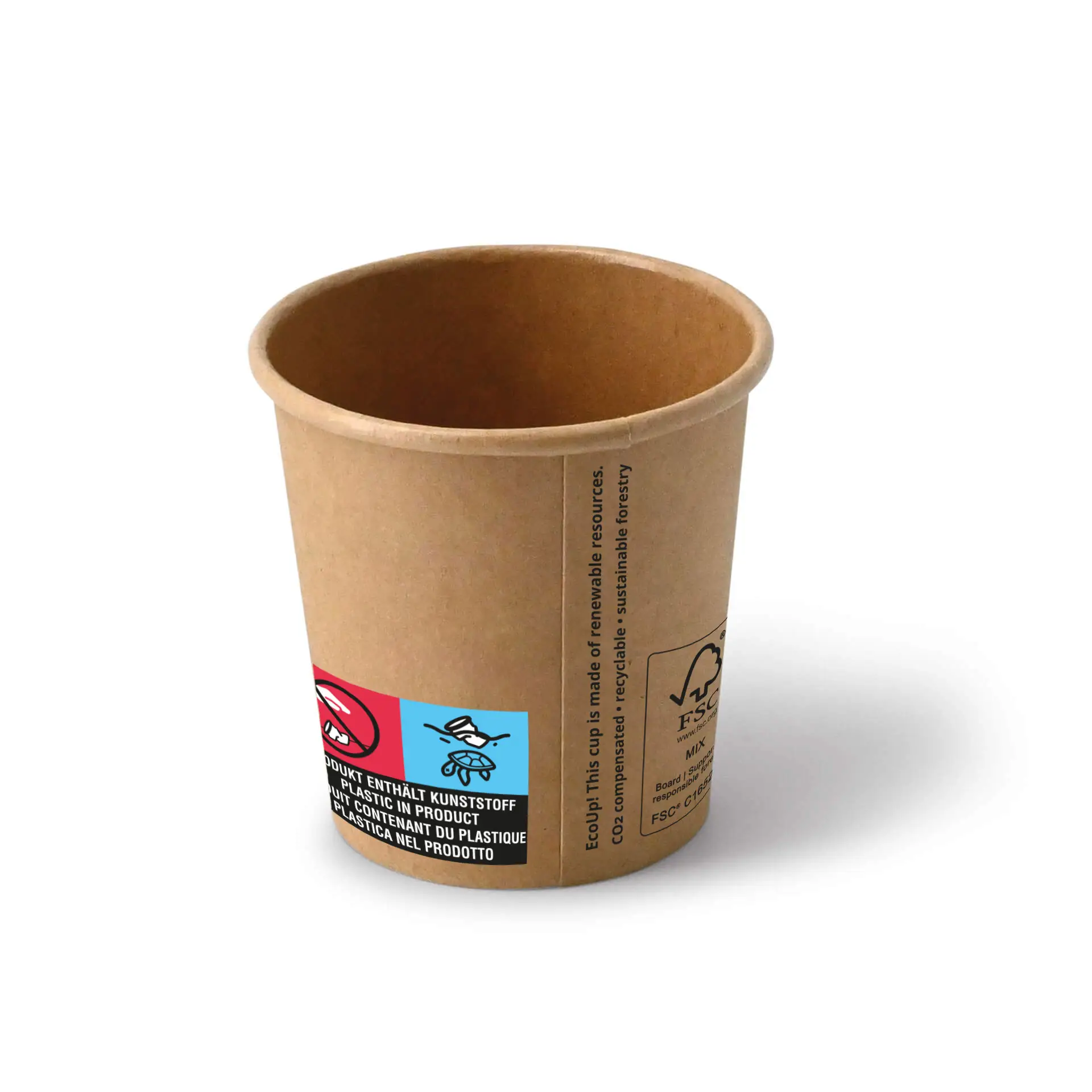 Gobelet en carton (revêtu de PE) 10 cl / 4 oz, Ø 62 mm, brun Gobelet en carton (revêtu de PE) 10 cl / 4 oz, Ø 62 mm, brun
