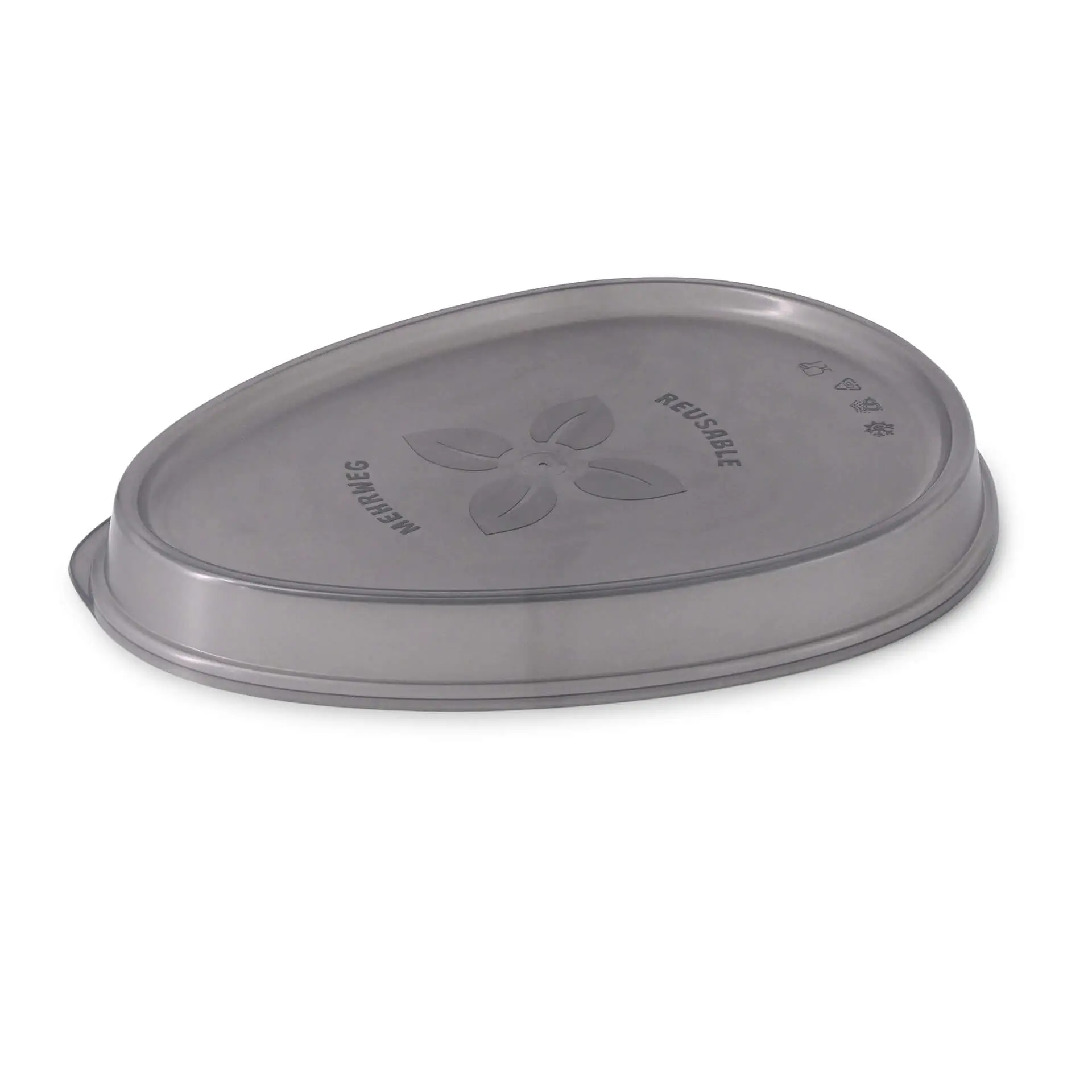 Couvercle réutilisable «merways Plate» gris, 27,5 x 20 x 3cm, PP dfc008131-mehrwegdeckel-merways-plate-275-x-20-x-3-cm-pp-grau-2